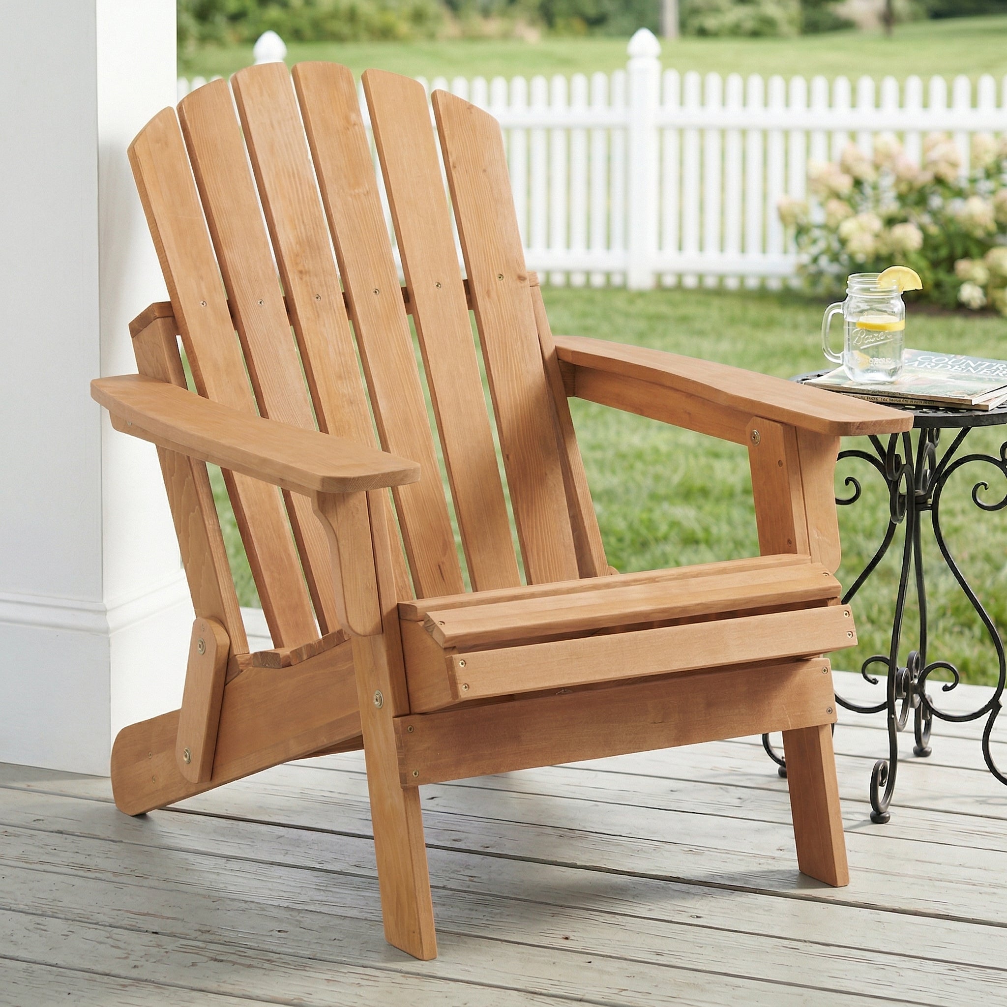 Oversized Wooden Outdoor Folding Adirondack Chair