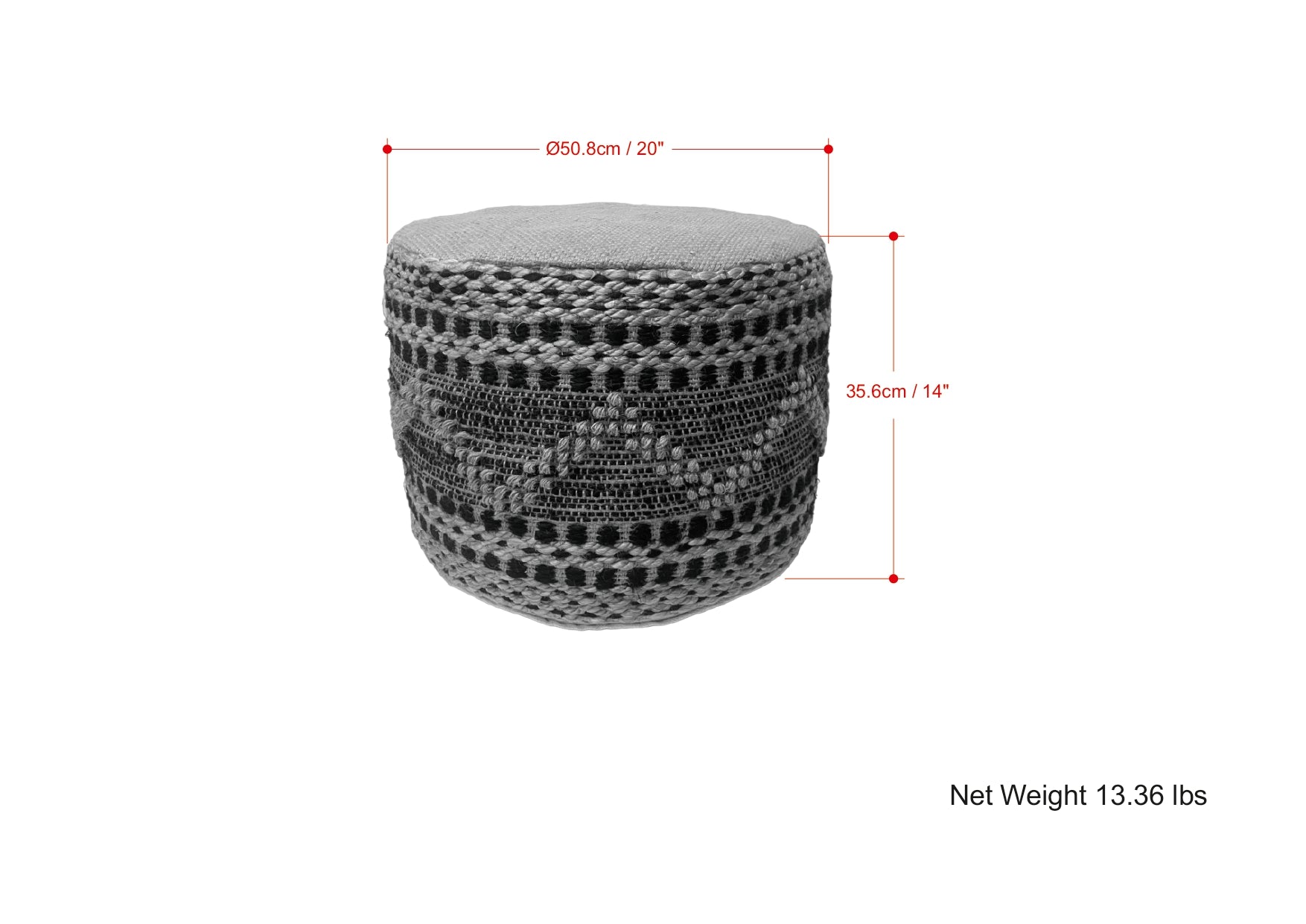 Stella Round Woven Pouf