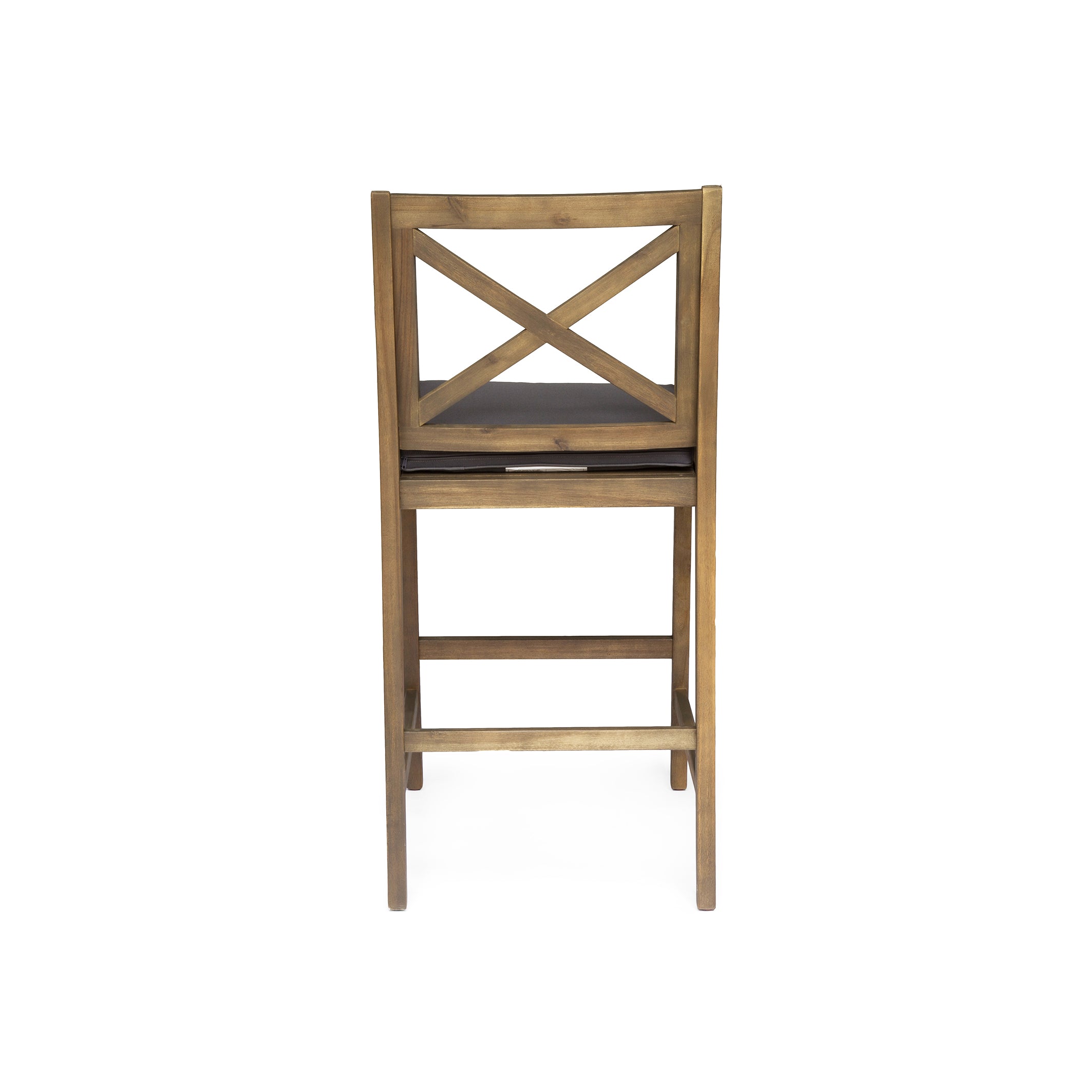 Perla Outdoor Acacia Wood Barstools, Set of 2