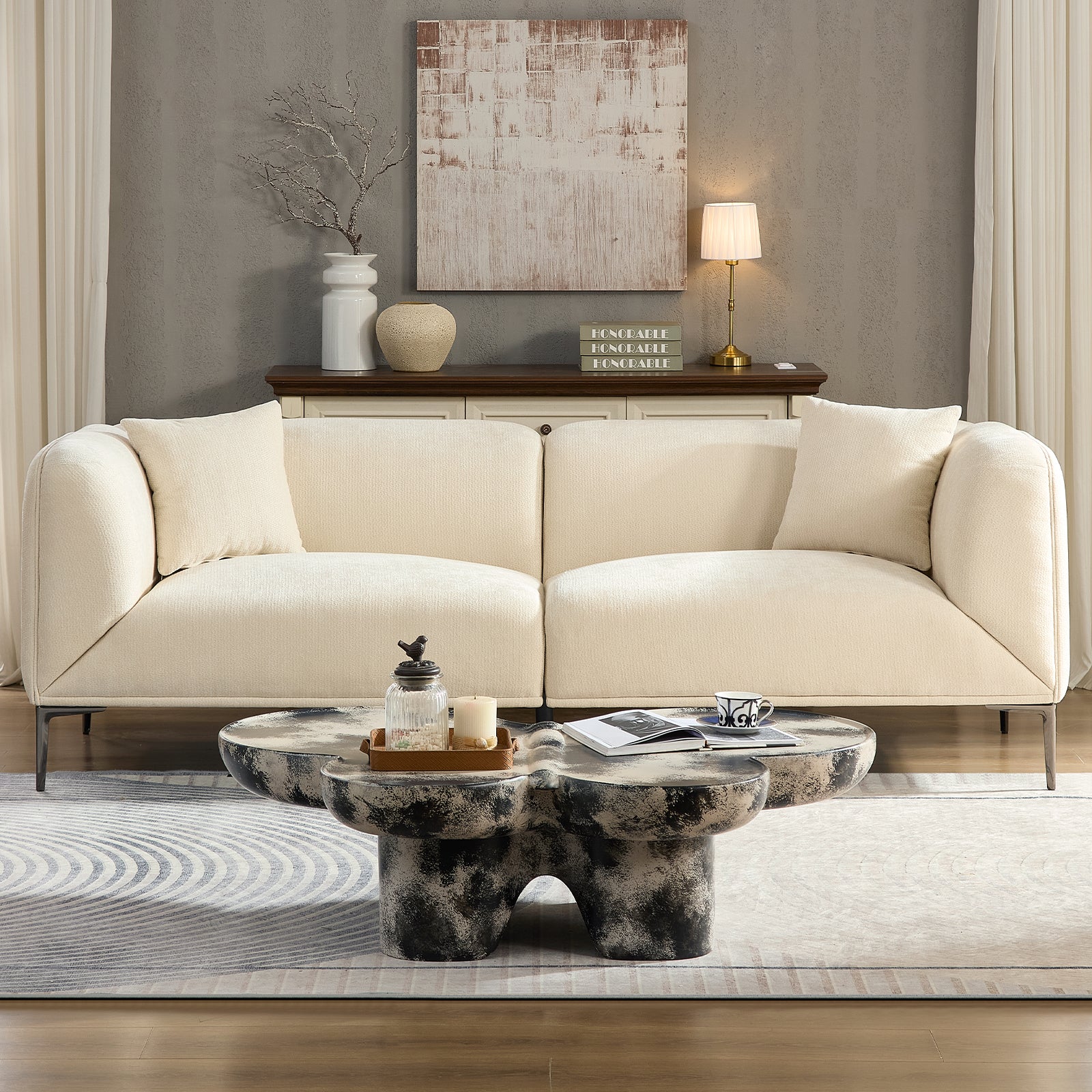 Modern Sofa with Metal Legs