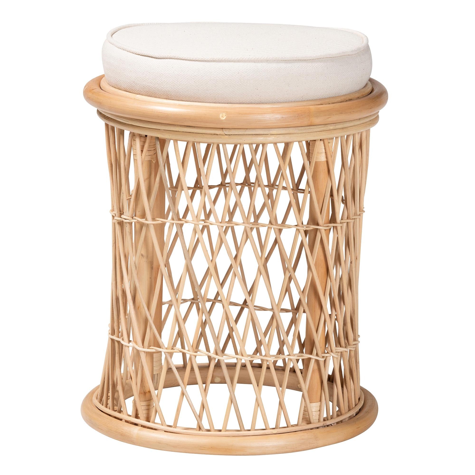 Ivy Rattan Ottoman Footstool