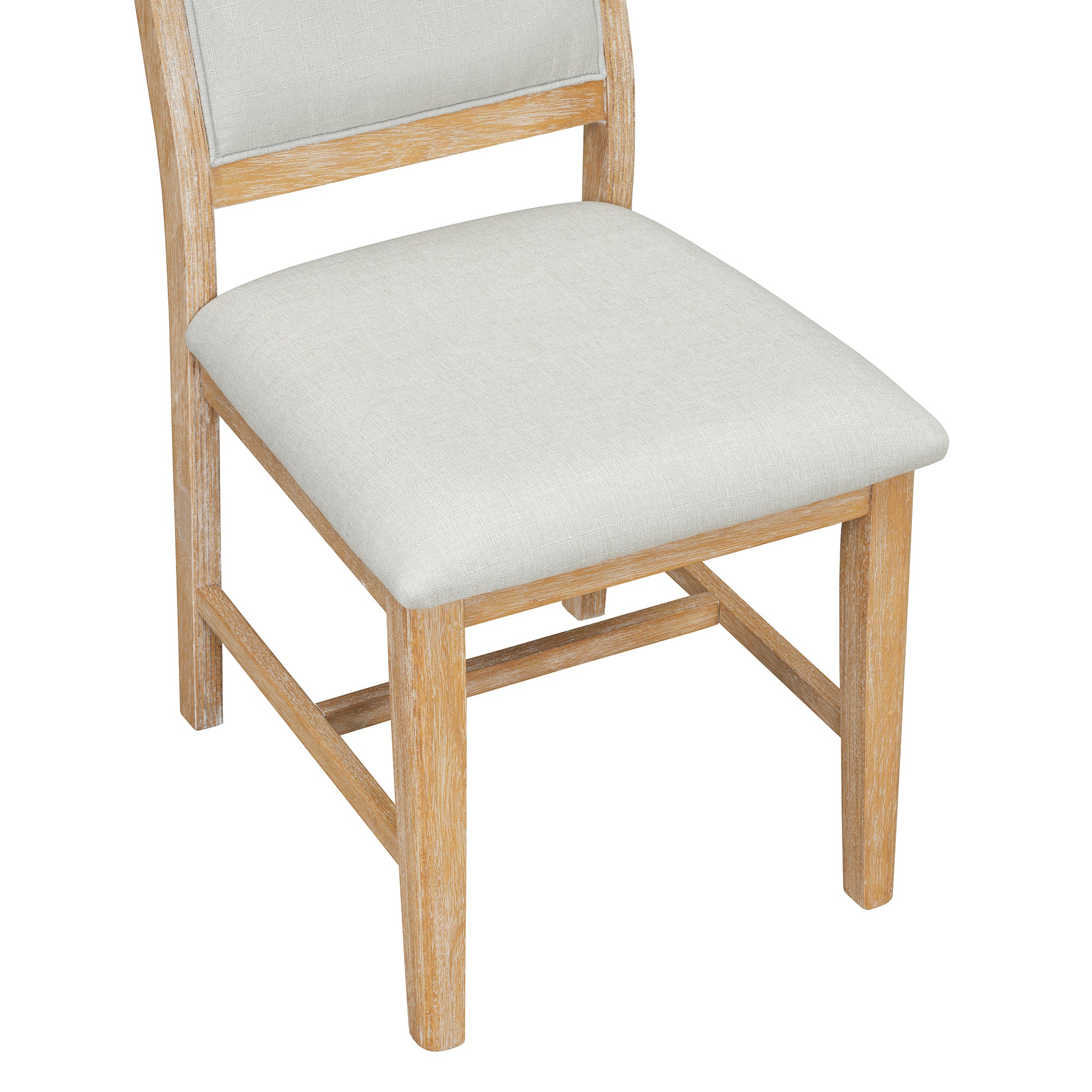 7-Piece Retro Dining Table Set with 6 Upholstered Chairs