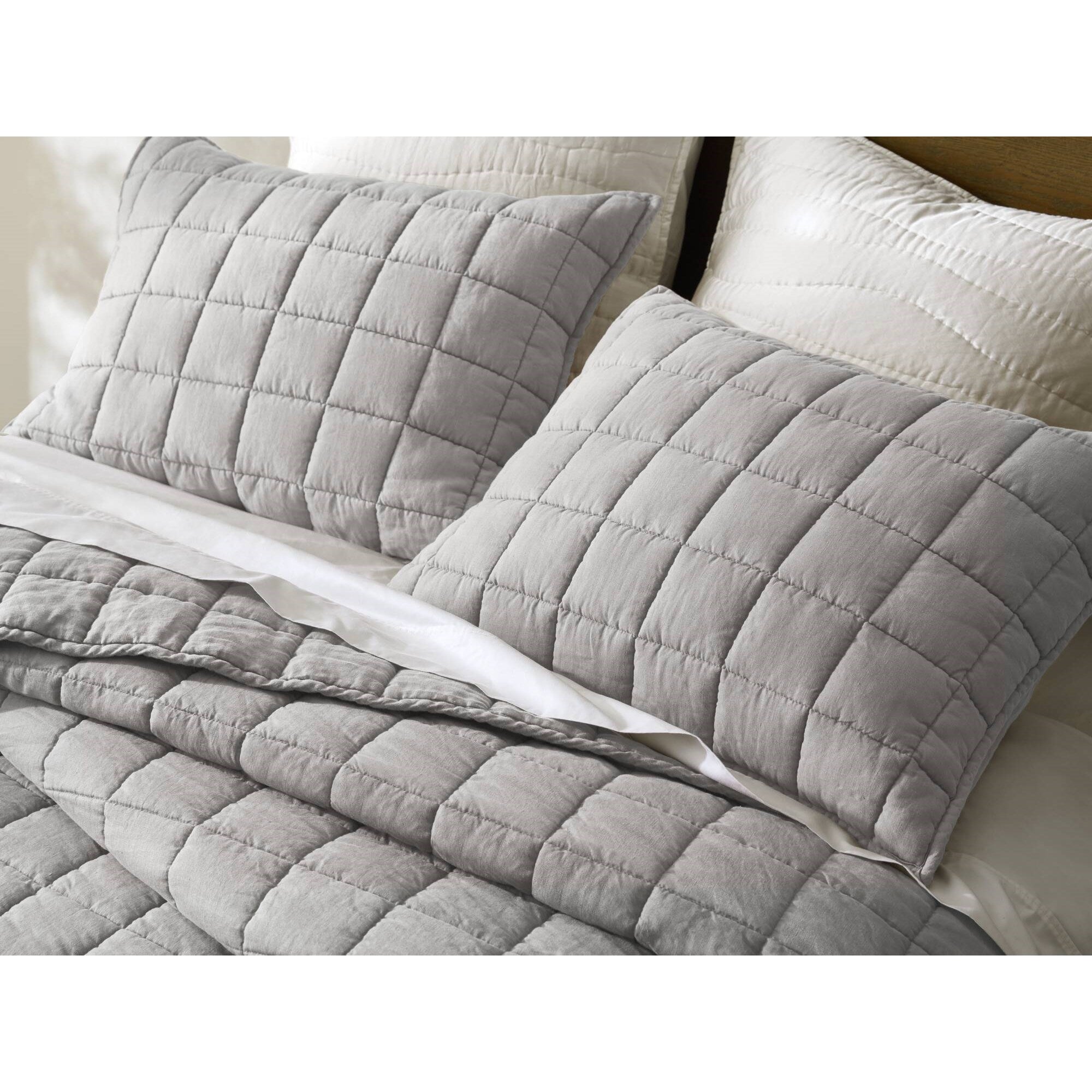3 Piece Garment Washed French Linen Quilt Set