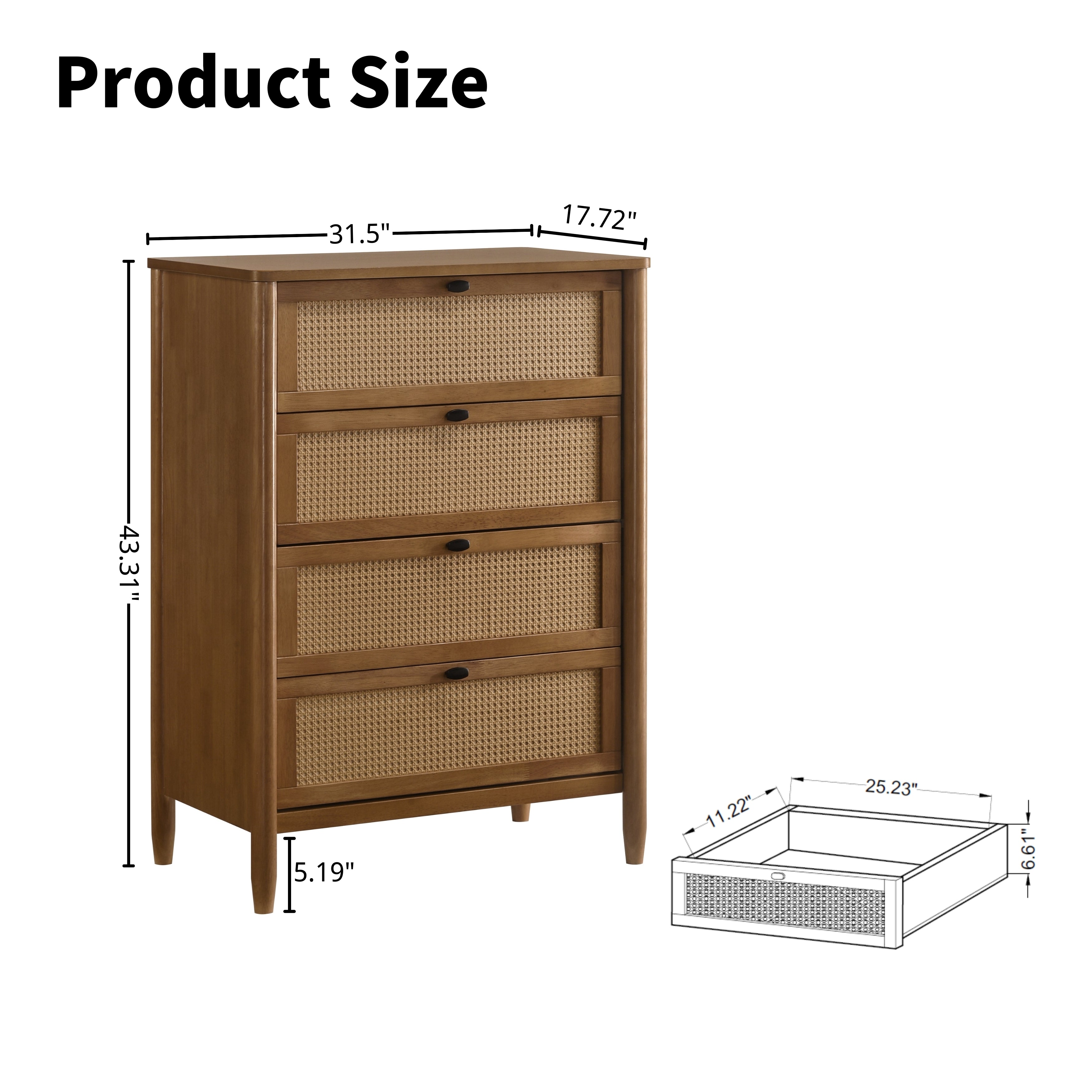 Vichy 6-Piece Rubberwood Bedroom Set
