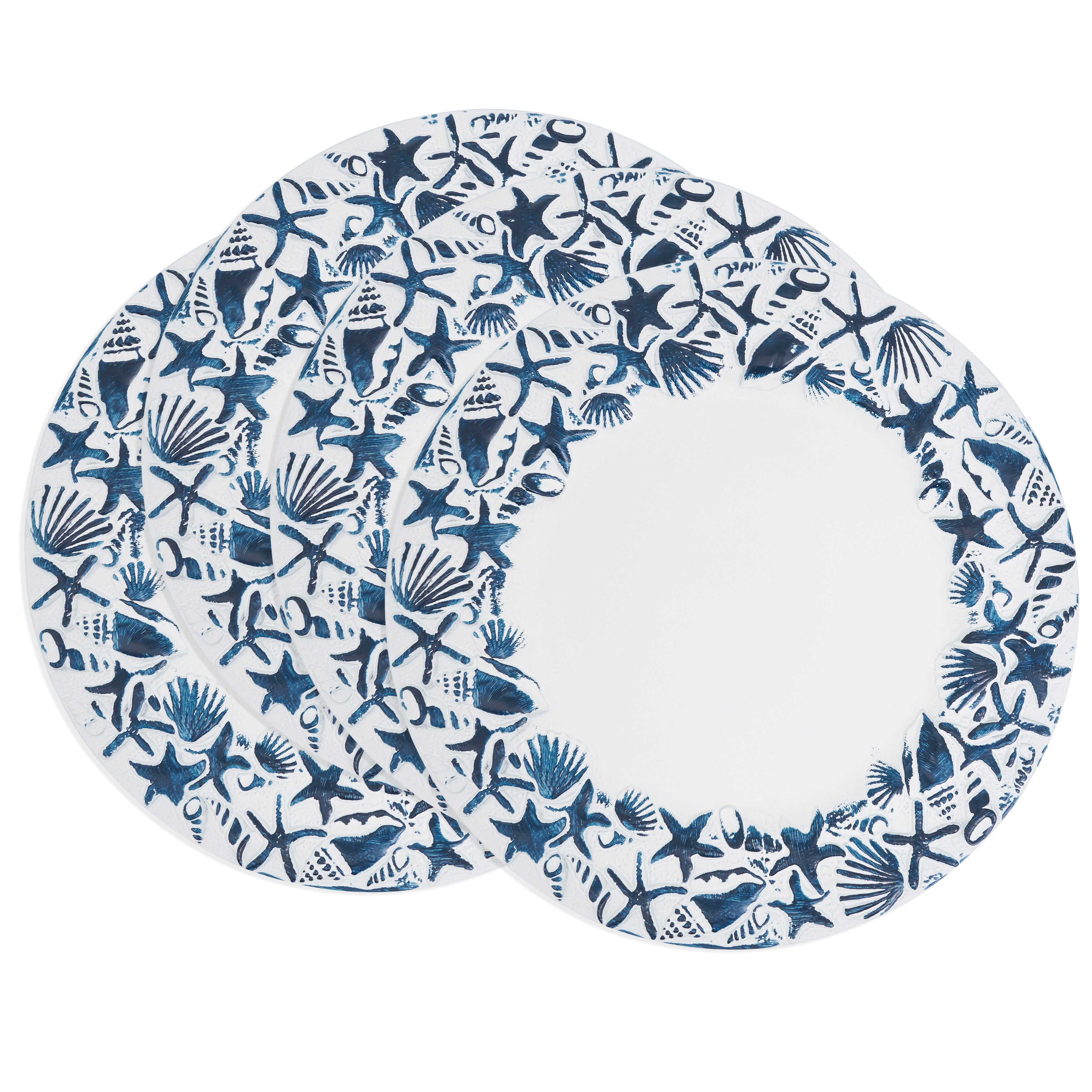 Sea Shell Embellished Charger, Set of 4