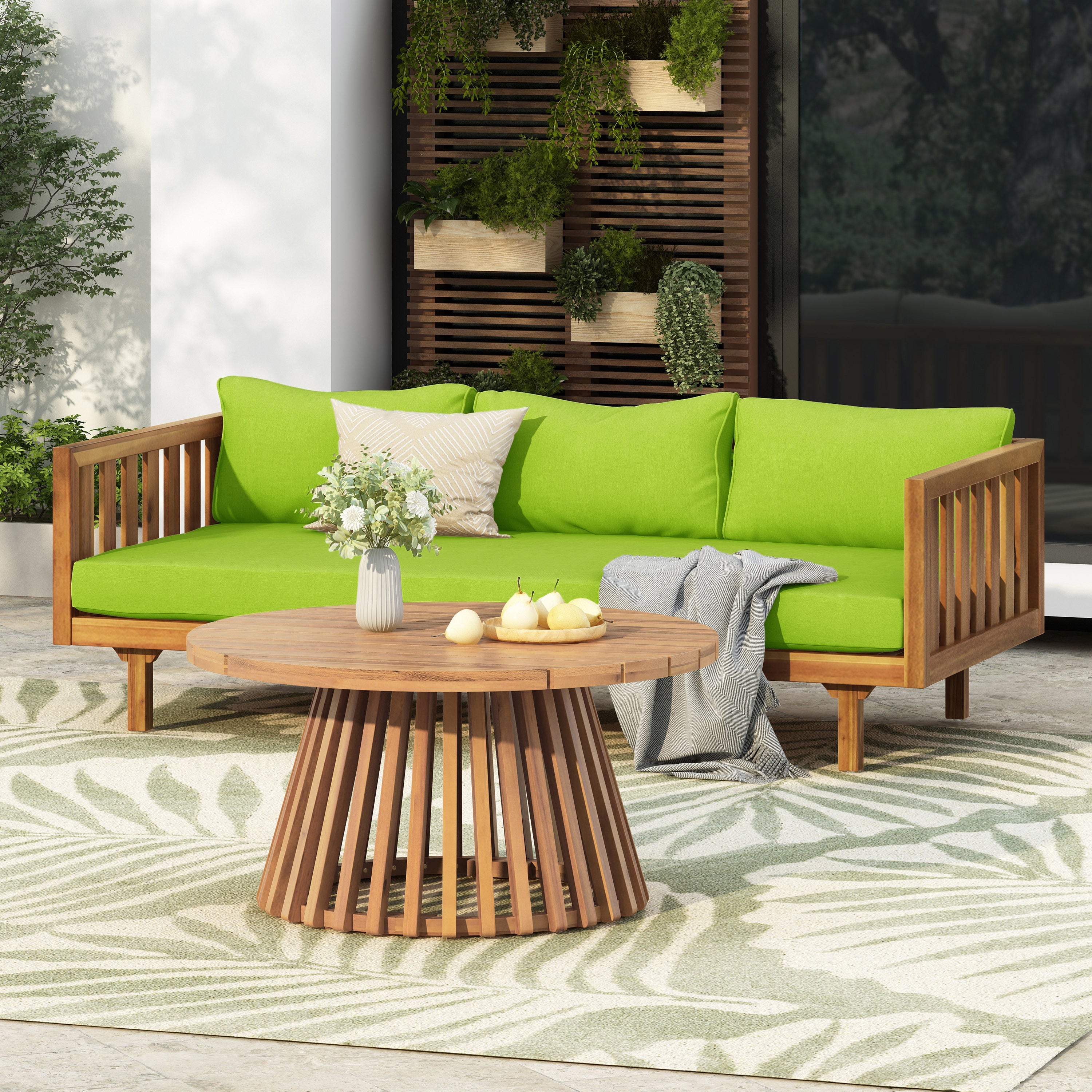 Tidewell Outdoor Acacia Wood Patio Furniture Set