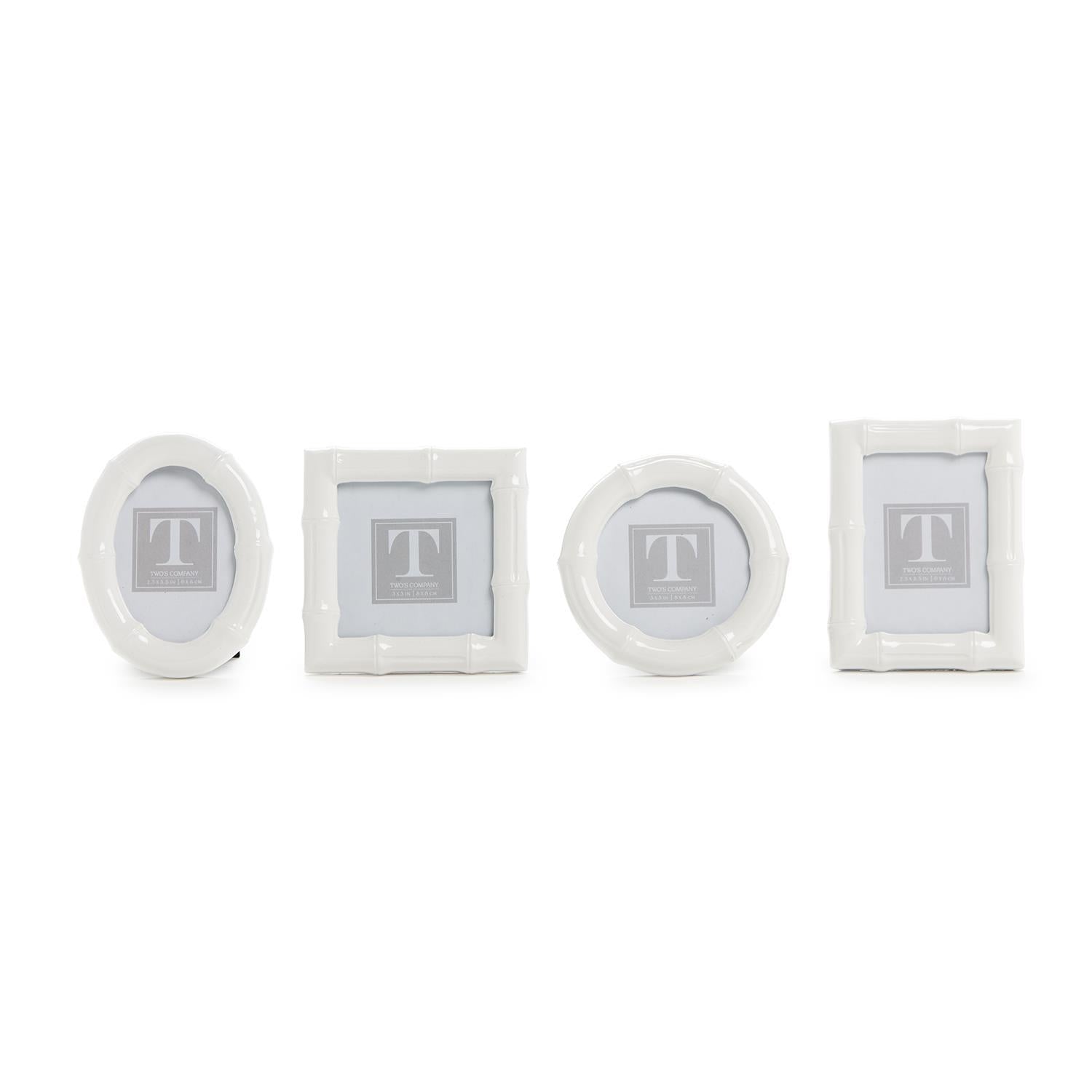 High Gloss Faux Bamboo Photo Frame Includes 4 Shapes, Set of 4