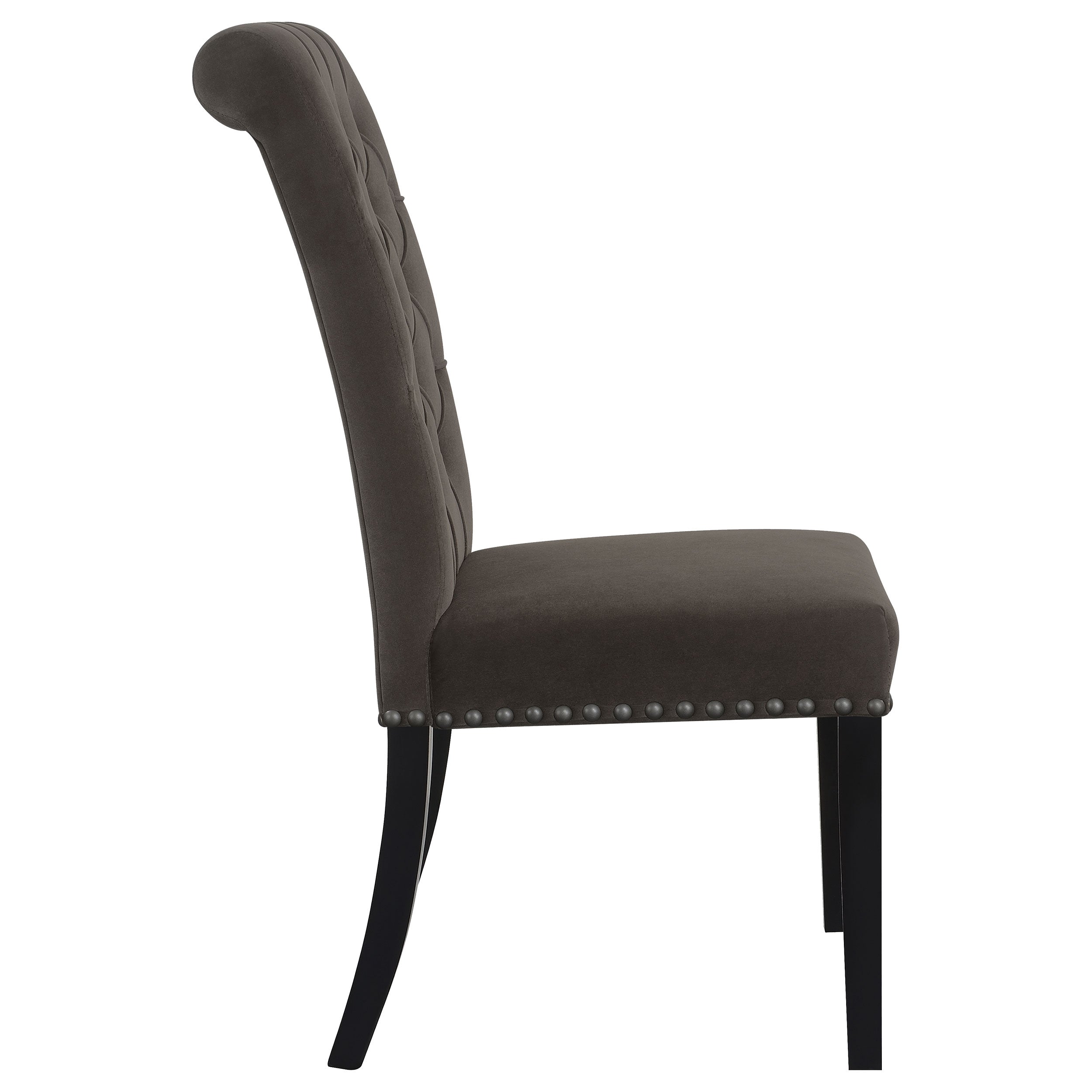 Button-Tufted High Back Dining Chairs, Set of 2