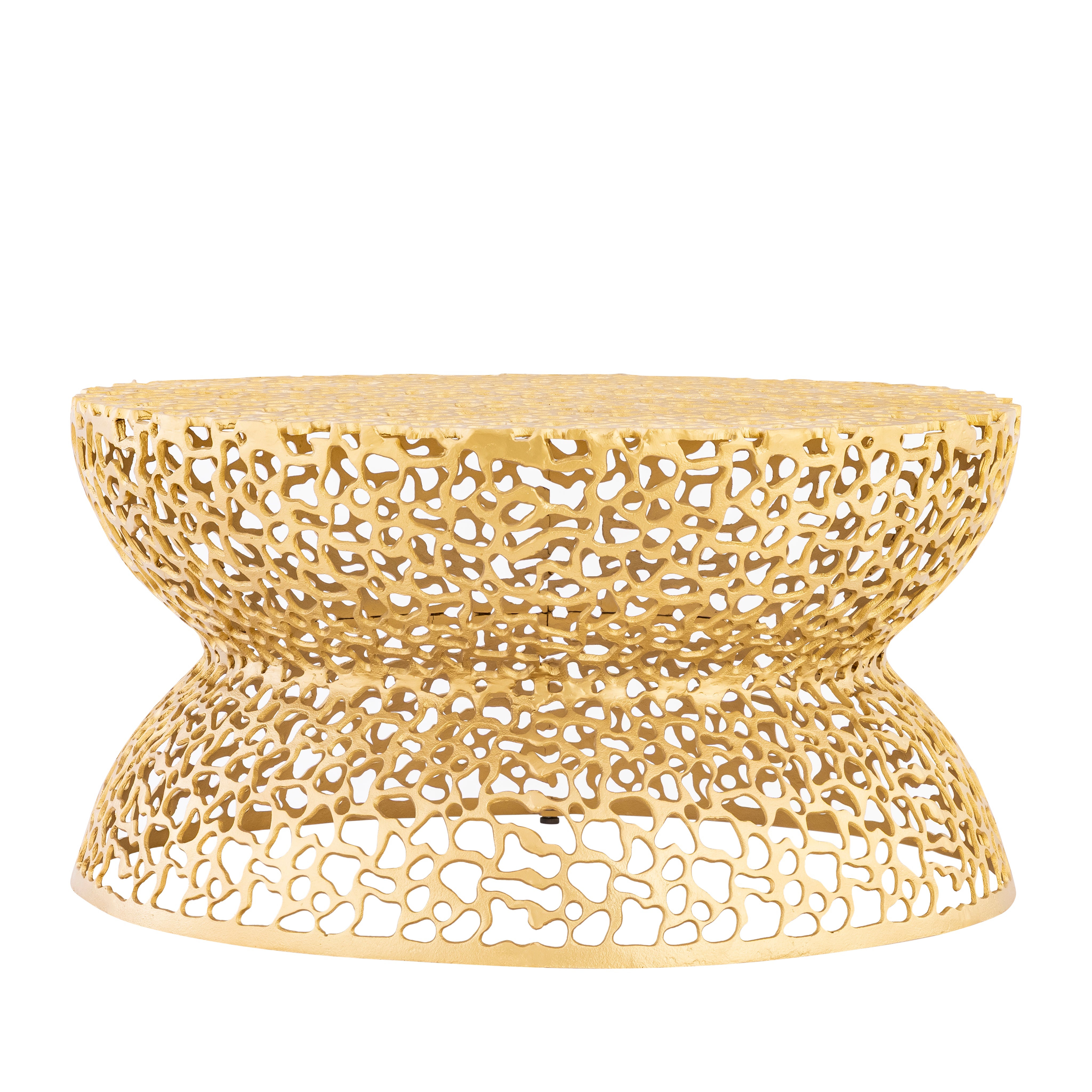 Lattice Pattern Gold Coffee Table