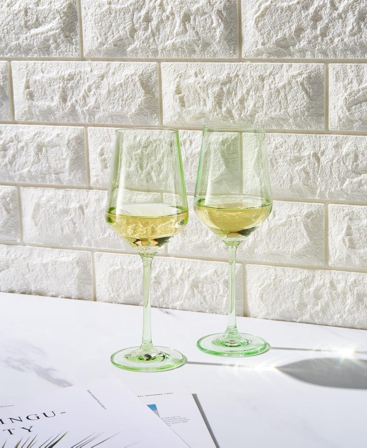 Verdelight Colored Crystal Wine Glasses Set of 2