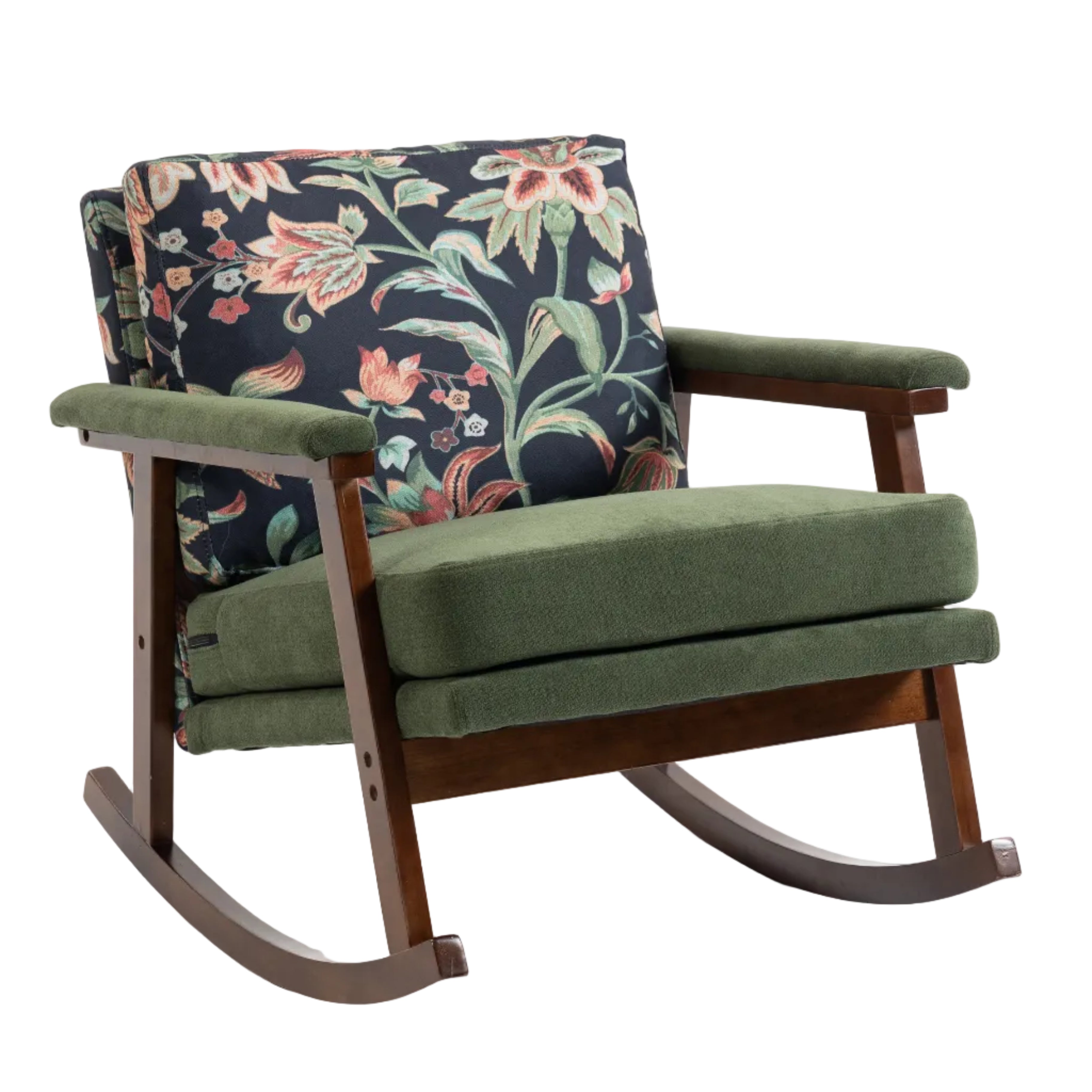 Mid Century Modern Rocking Chair with Wood Frame