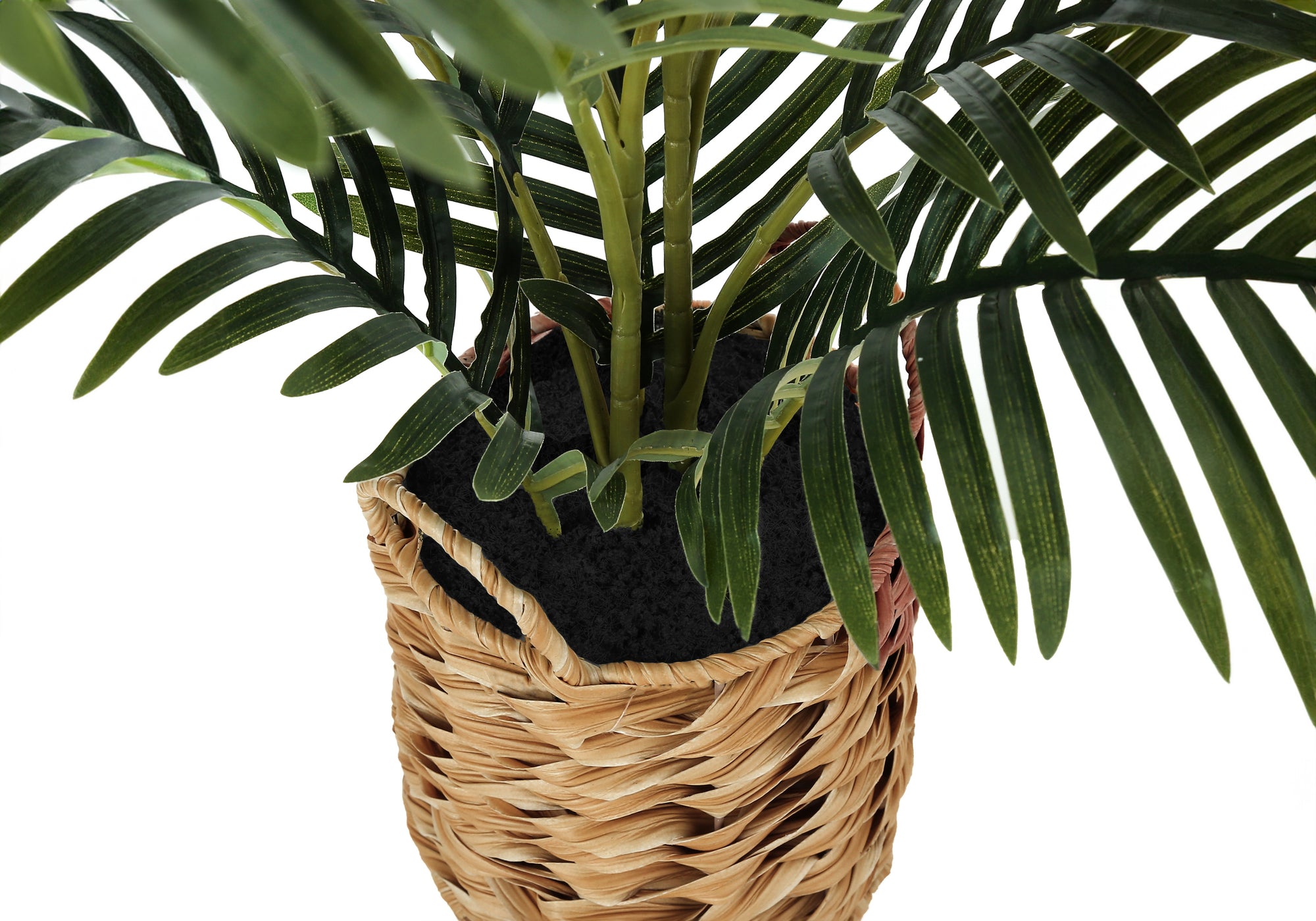 24" Tall Artificial Palm Plant  with Woven Basket