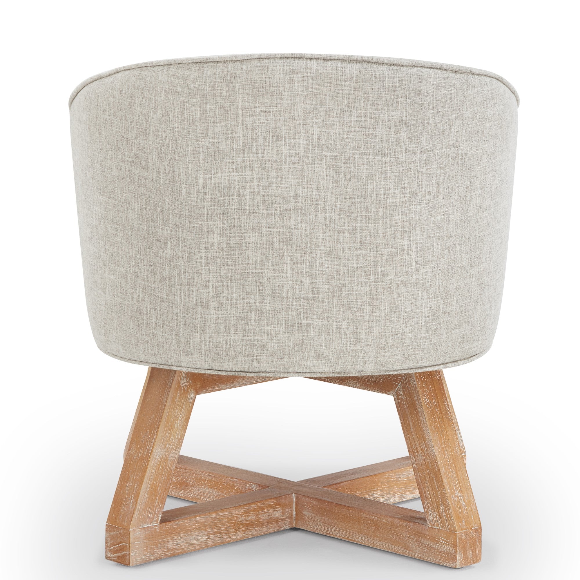 Linen 360° Swivel Chair with Cross-Shaped Wooden Base