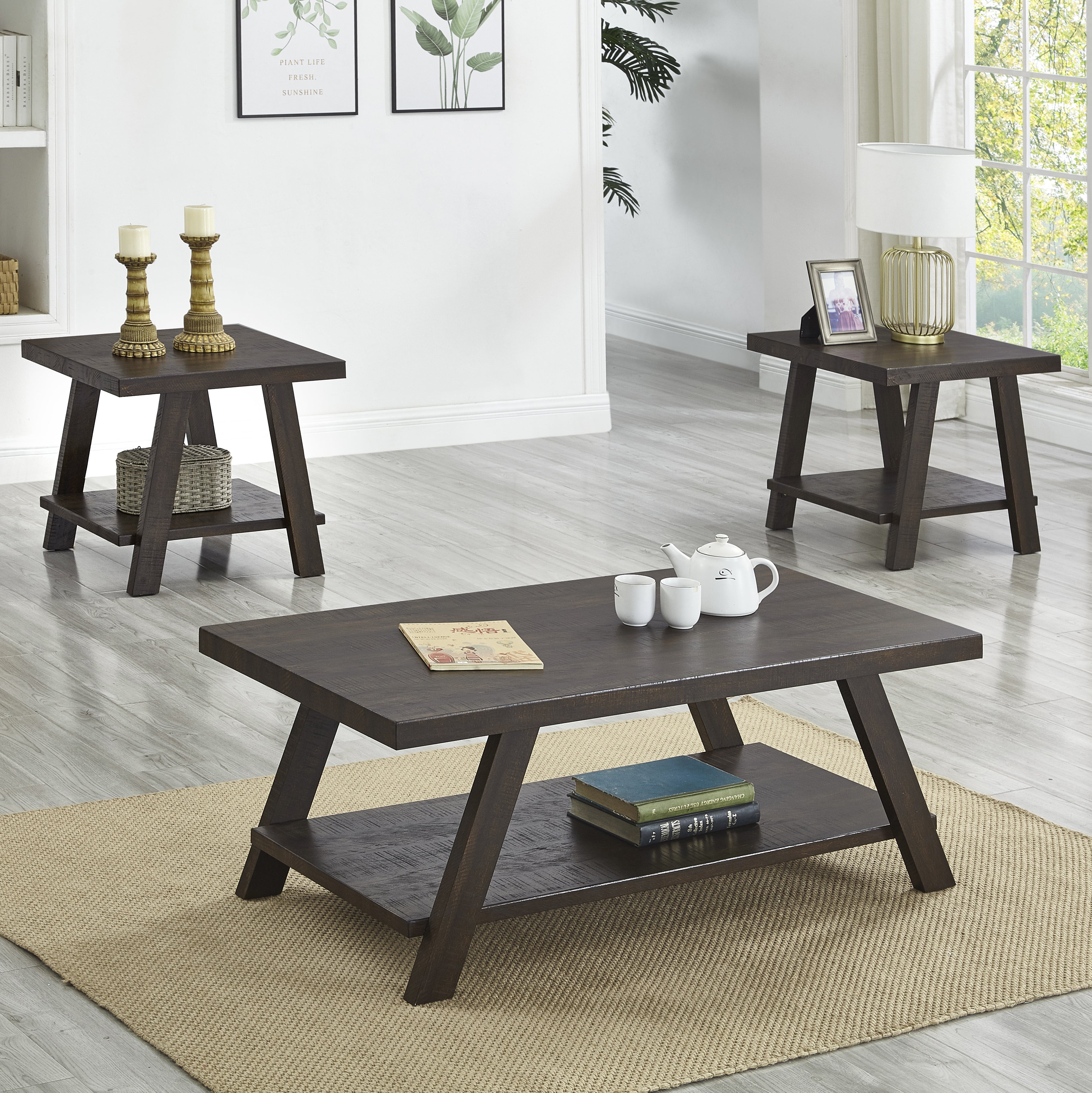Athens Contemporary 3-Piece Table Set