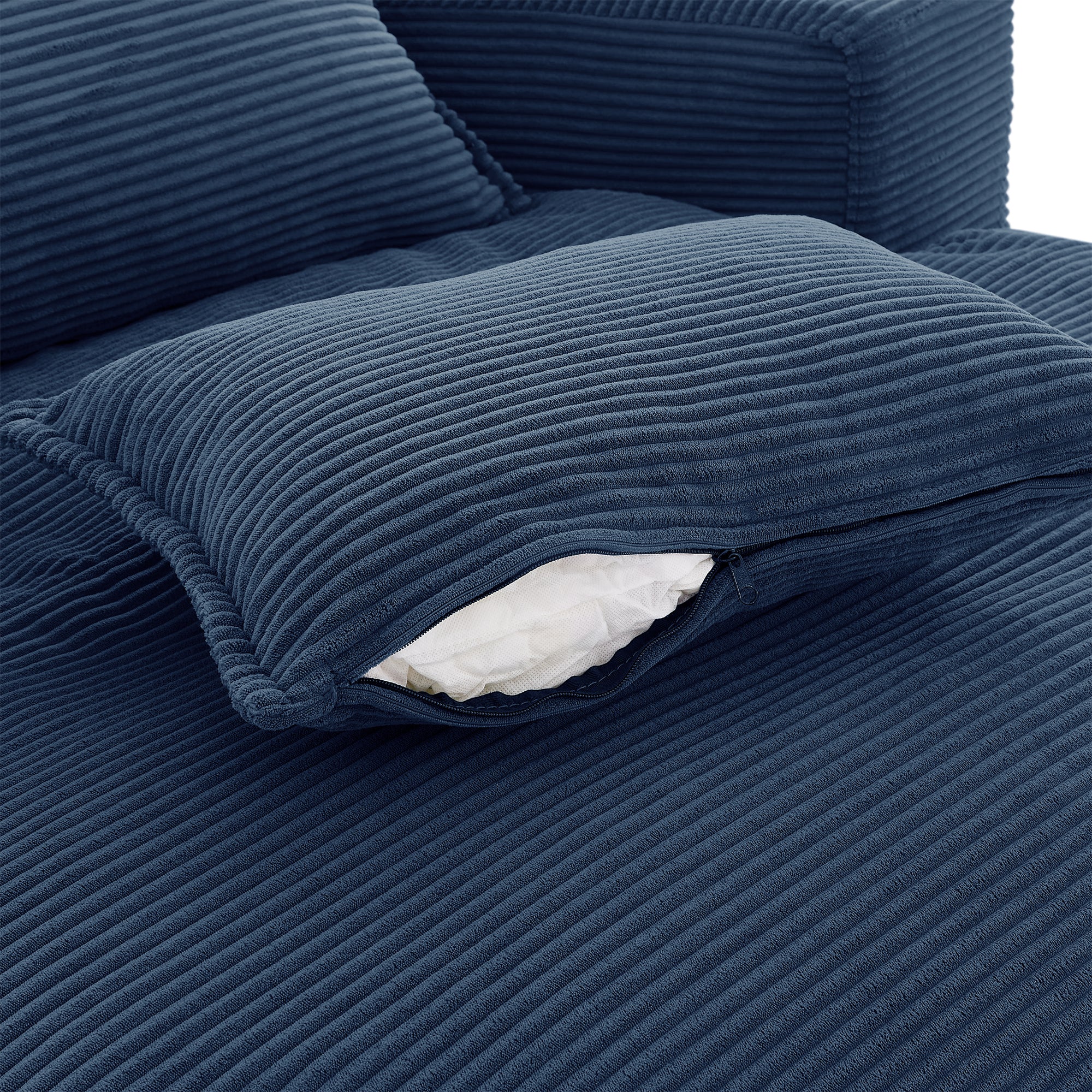 Corduroy 360° Swivel Accent Barrel Chair with 3 Removable Pillows