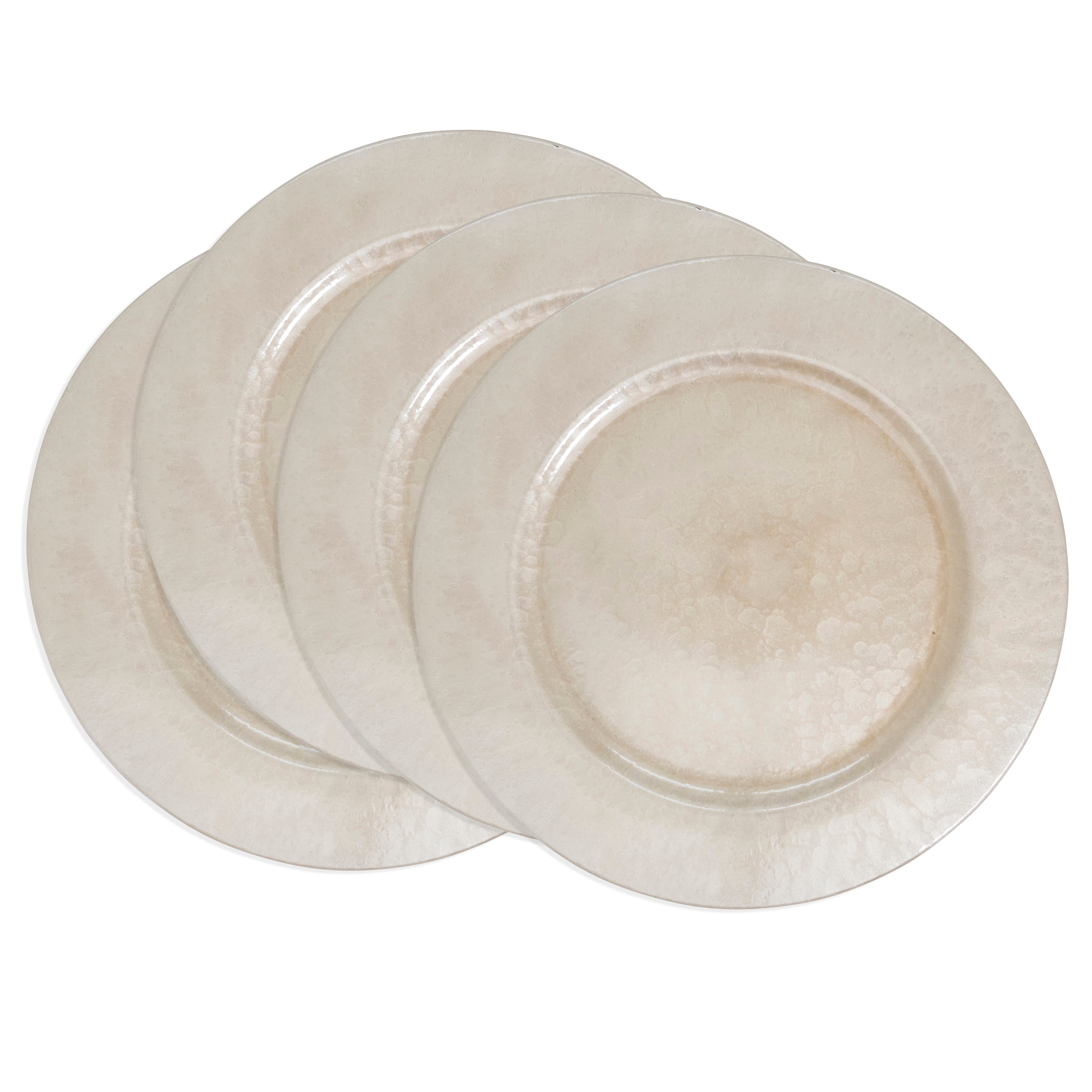 Soft Glow Faux Mother of Pearl Charger, Set of 4