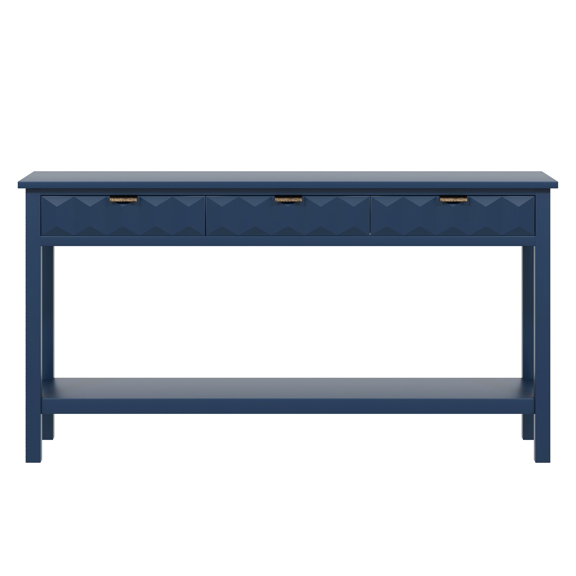 Honeycomb Pattern Console Table with 3 Drawers
