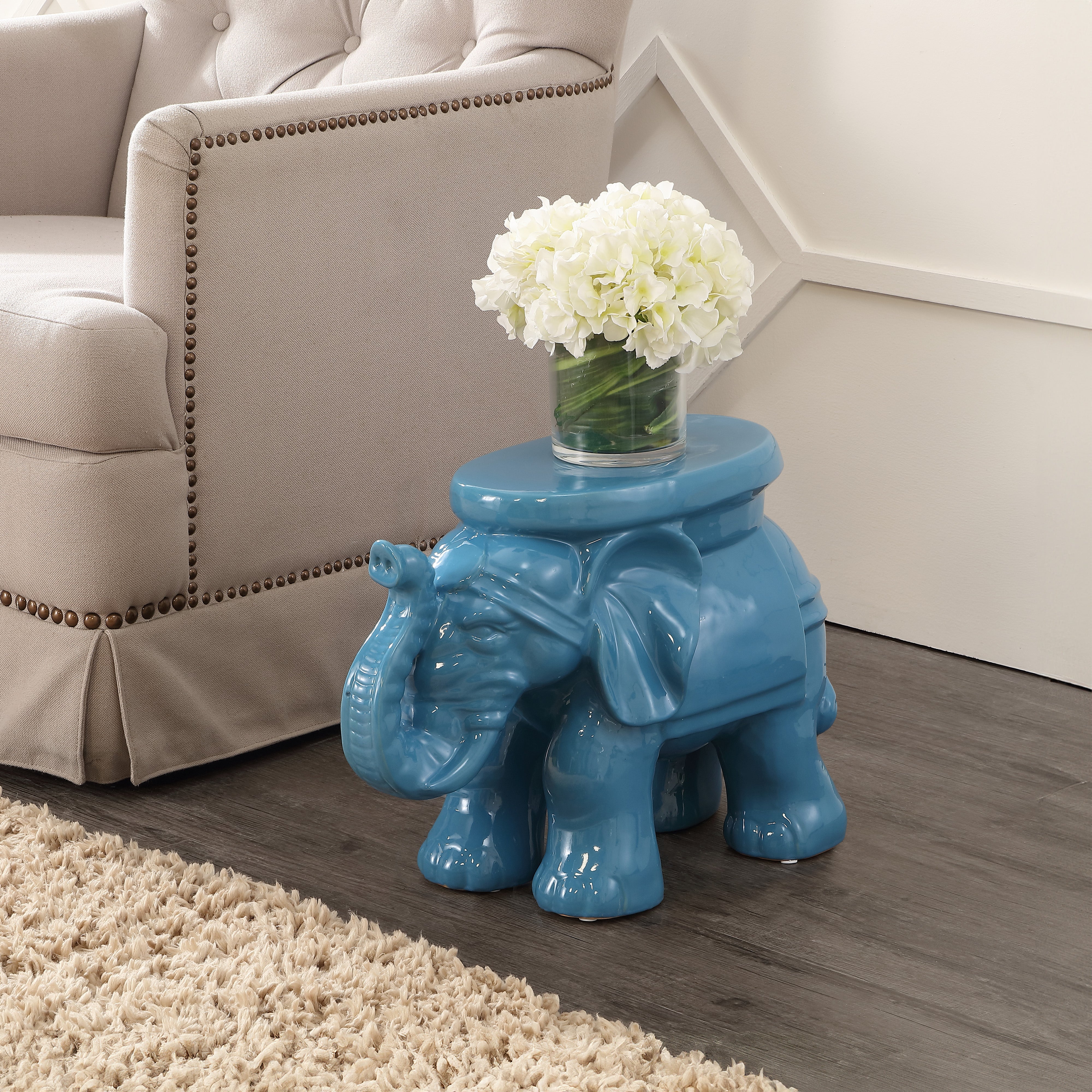 Elephant Ceramic Garden Stool