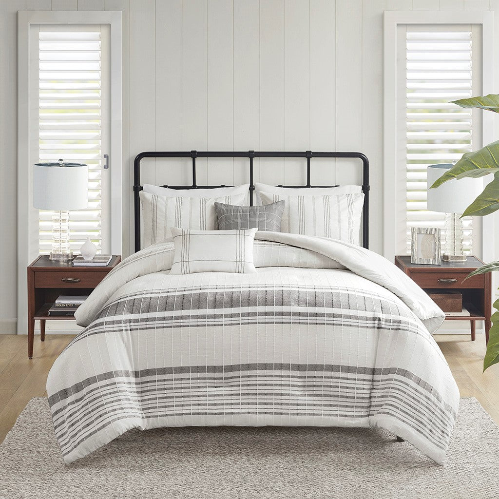 5-Piece Cotton Jaquard Duvet Set