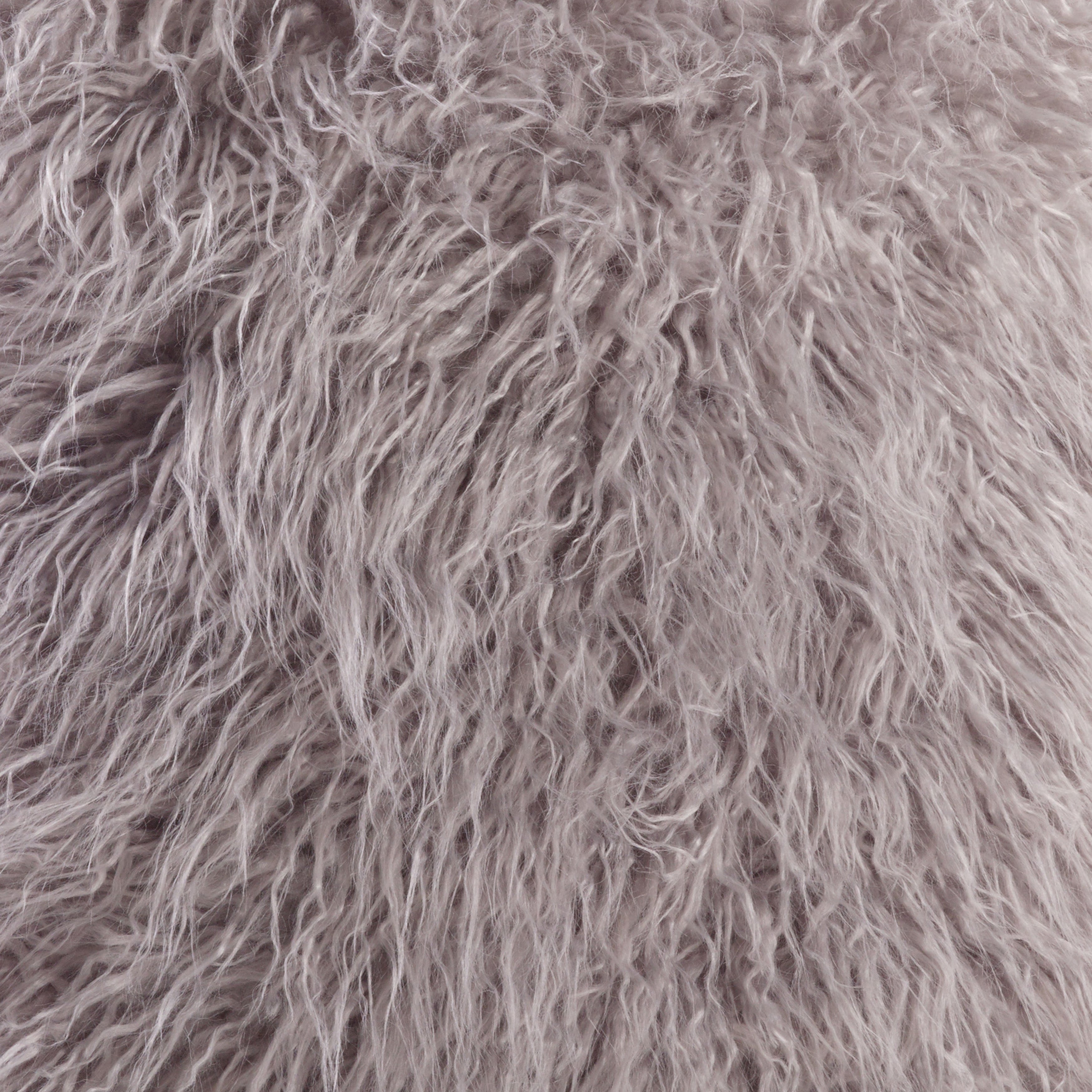 Mongolian Faux Fur Poly Filled Throw Pillow