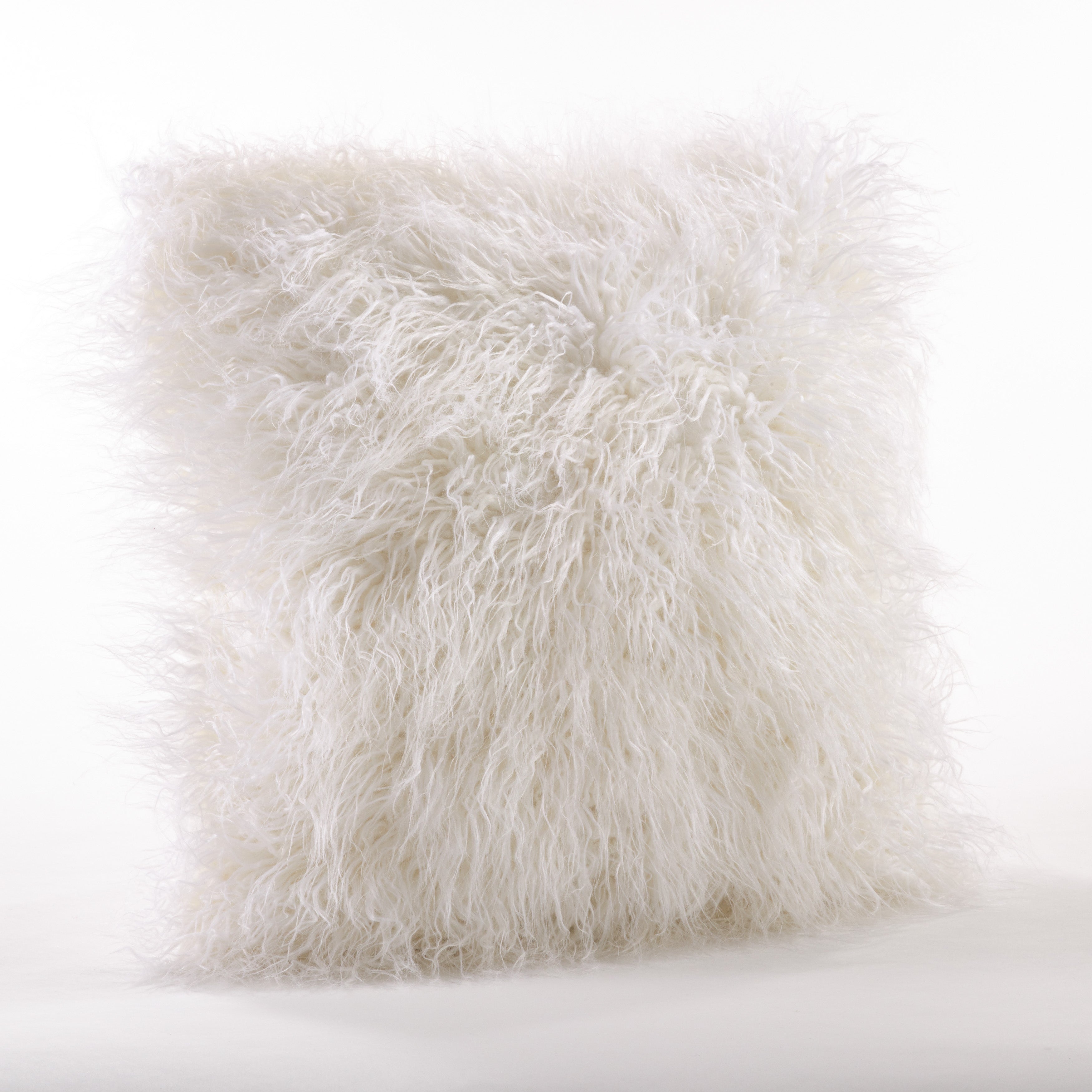 Mongolian Faux Fur Poly Filled Throw Pillow