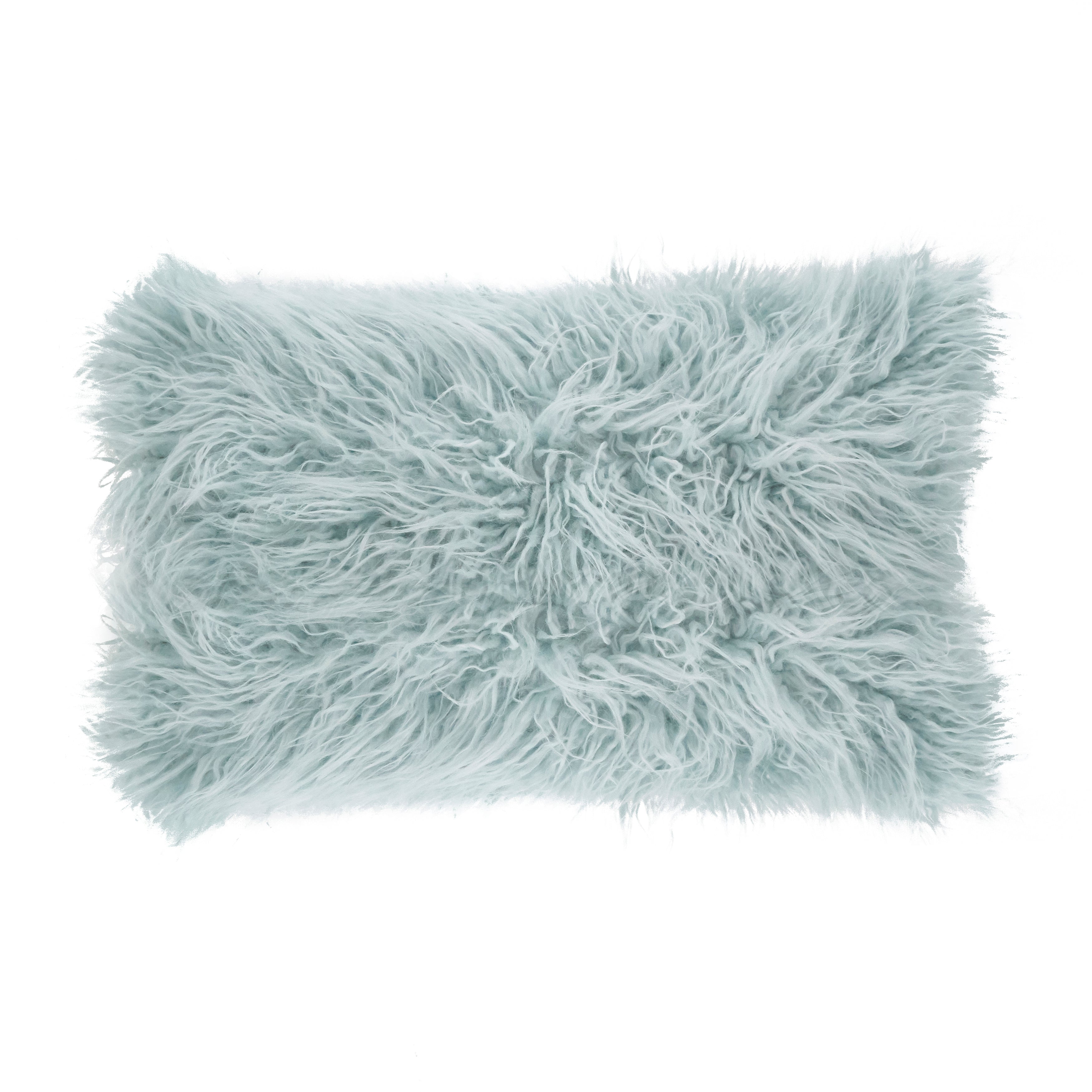 Mongolian Faux Fur Poly Filled Throw Pillow