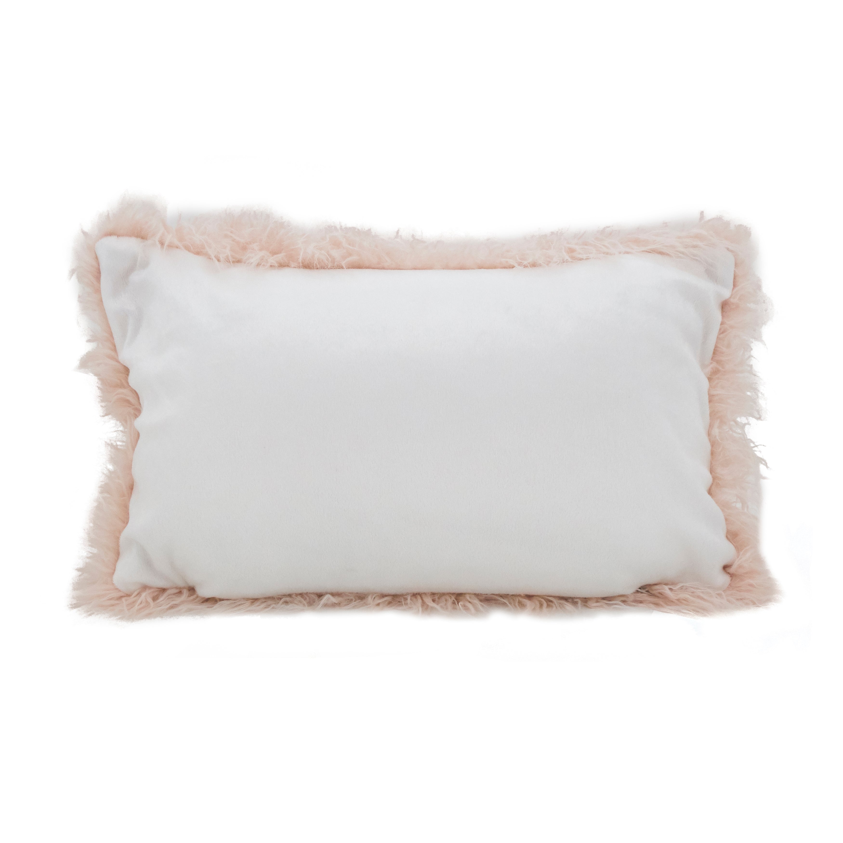 Mongolian Faux Fur Poly Filled Throw Pillow
