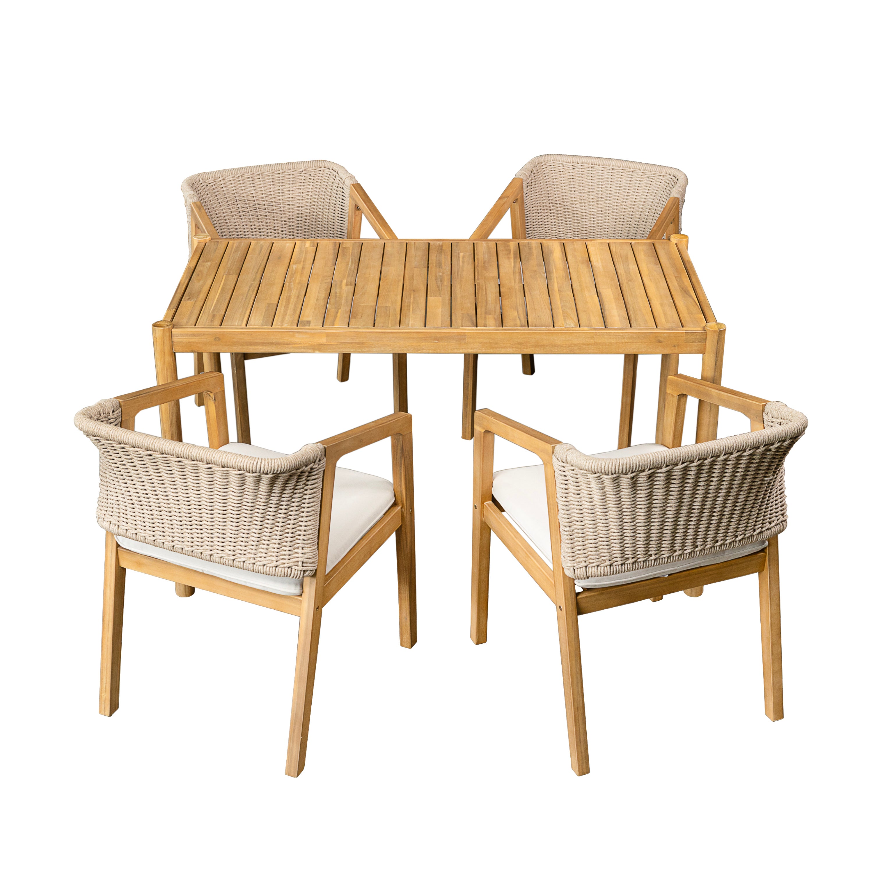 Acacia Wood Outdoor Dining Set of 5