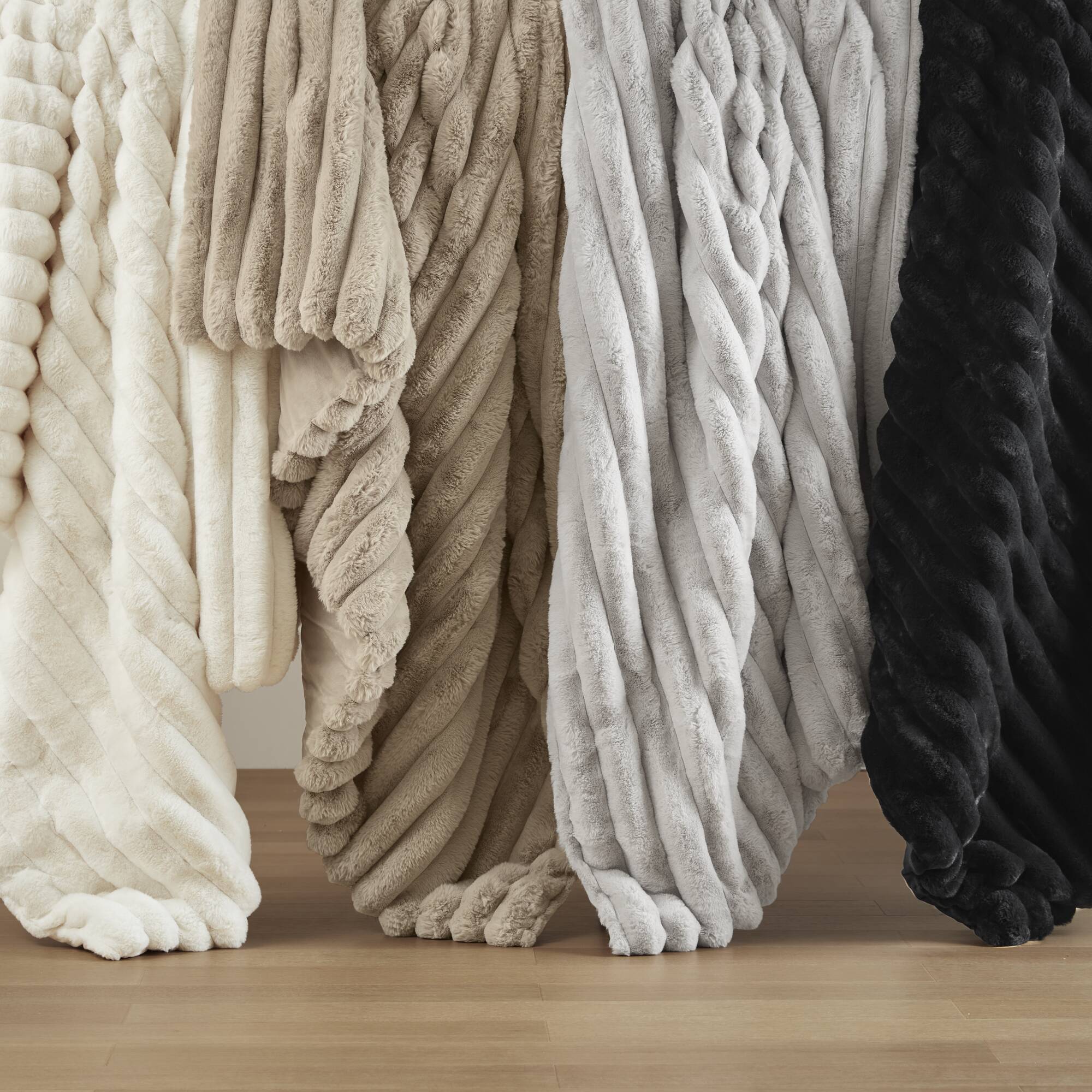 Ultrasoft Faux Fur Ribbed Comforter Set