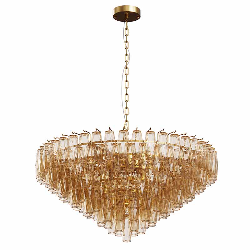 37" Extra Large Tiered Glass Chandelier, 14-Light