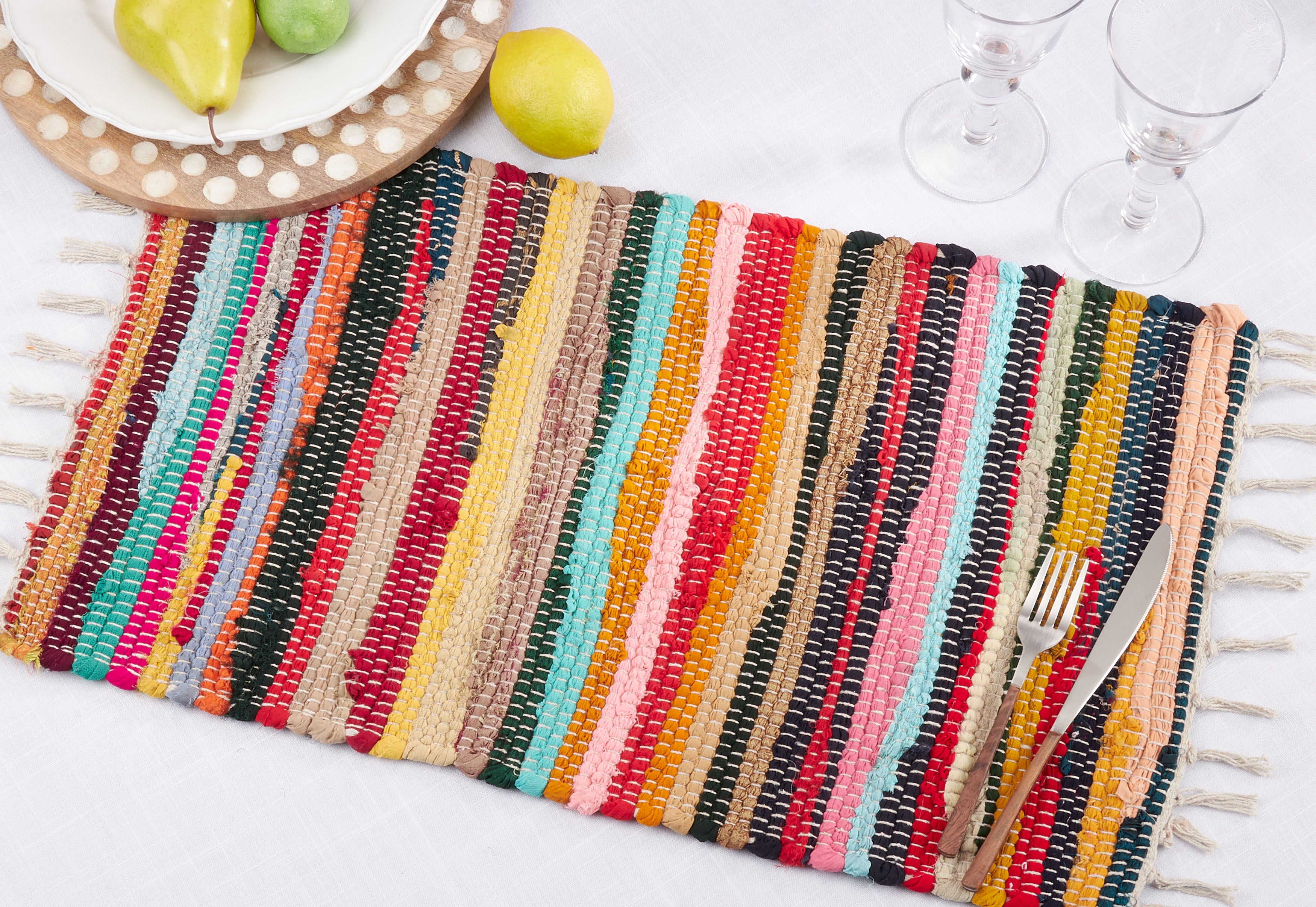 Multi-Colored Chindi Placemats, Set of 4