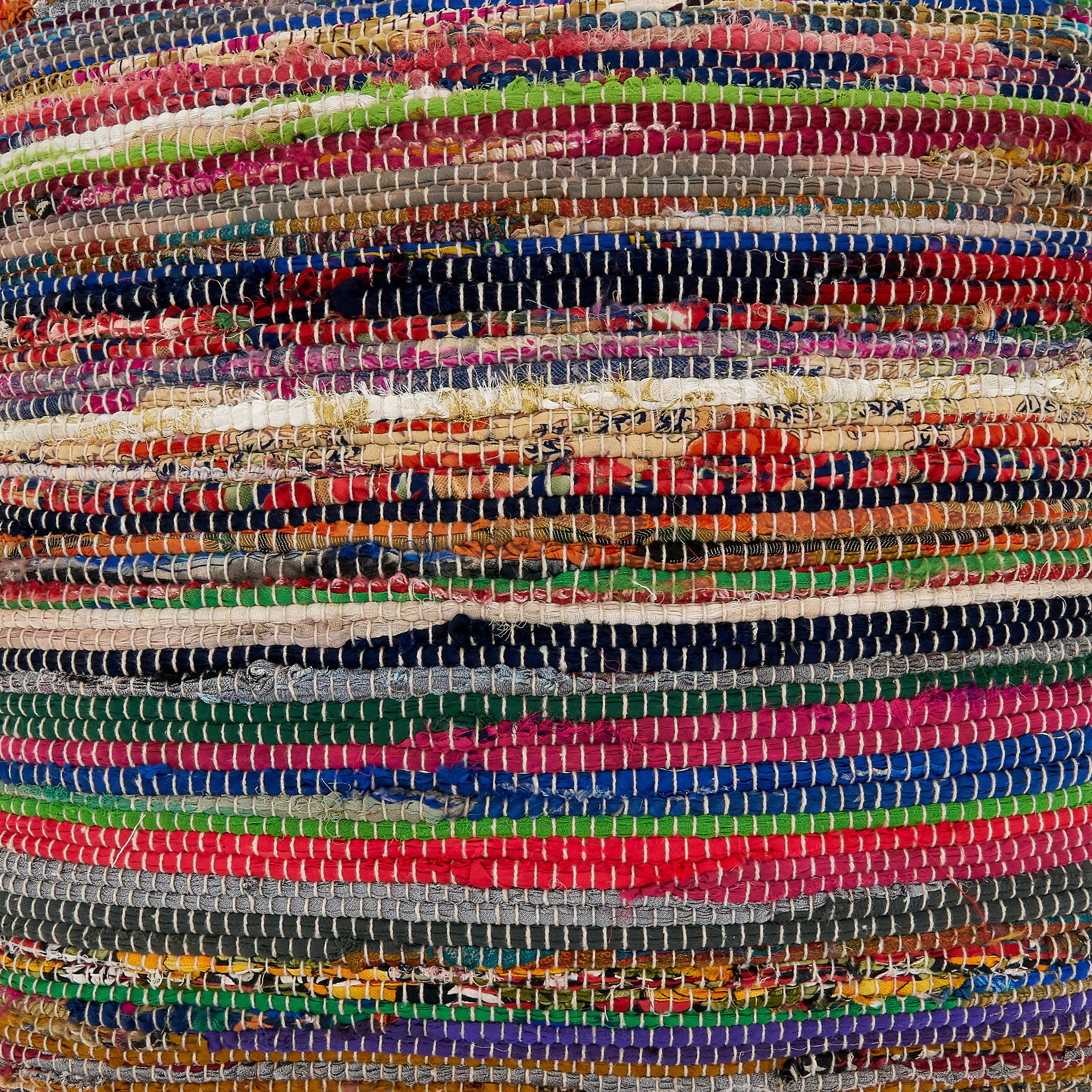 Multi-Colored Chindi Throw Pillow