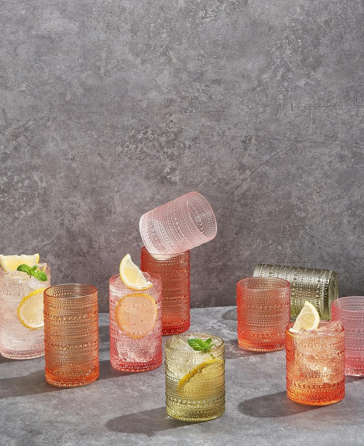 Sunset Hobnail Tumblers Set of 5