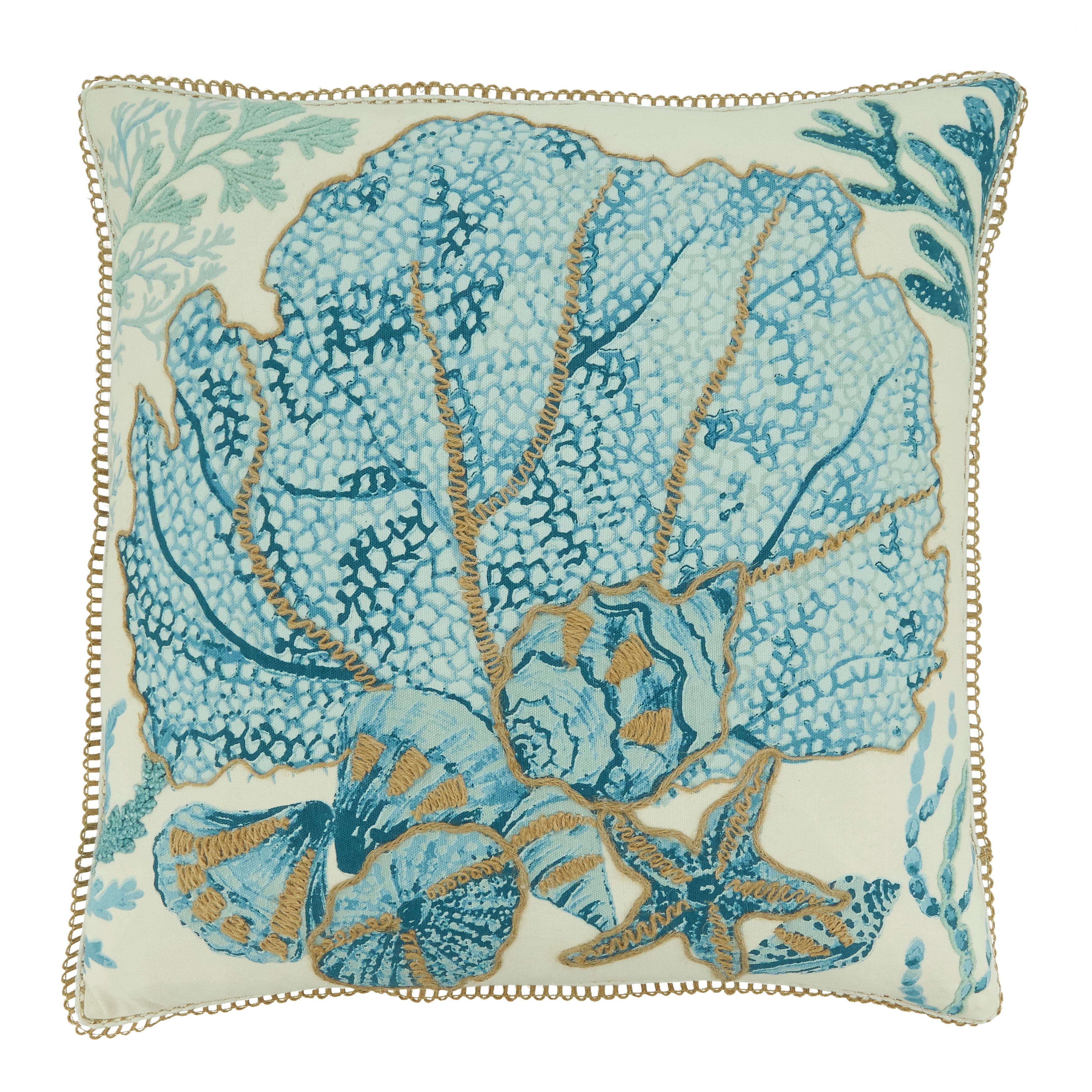 Poly Filled Sea Fan Throw Pillow