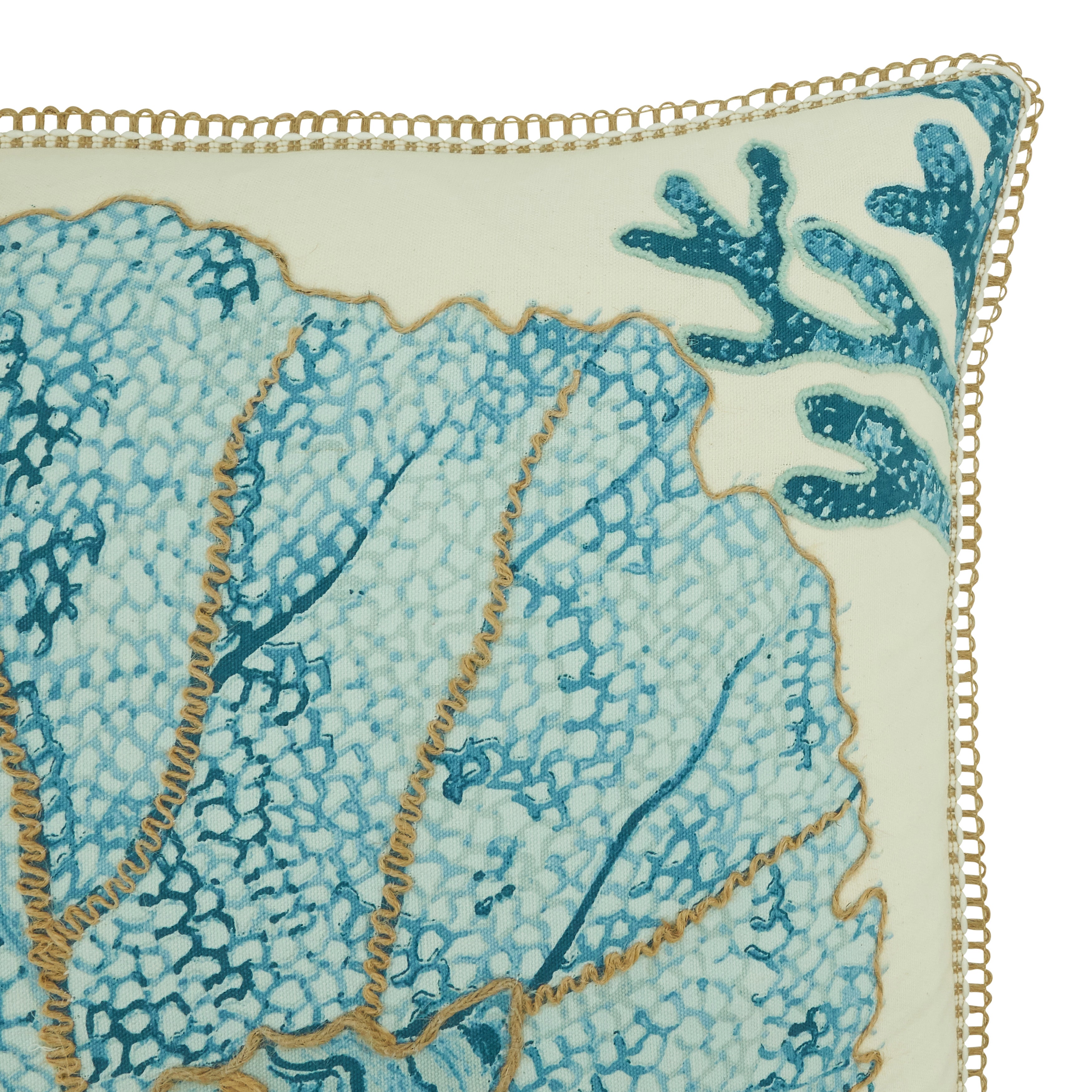 Poly Filled Sea Fan Throw Pillow