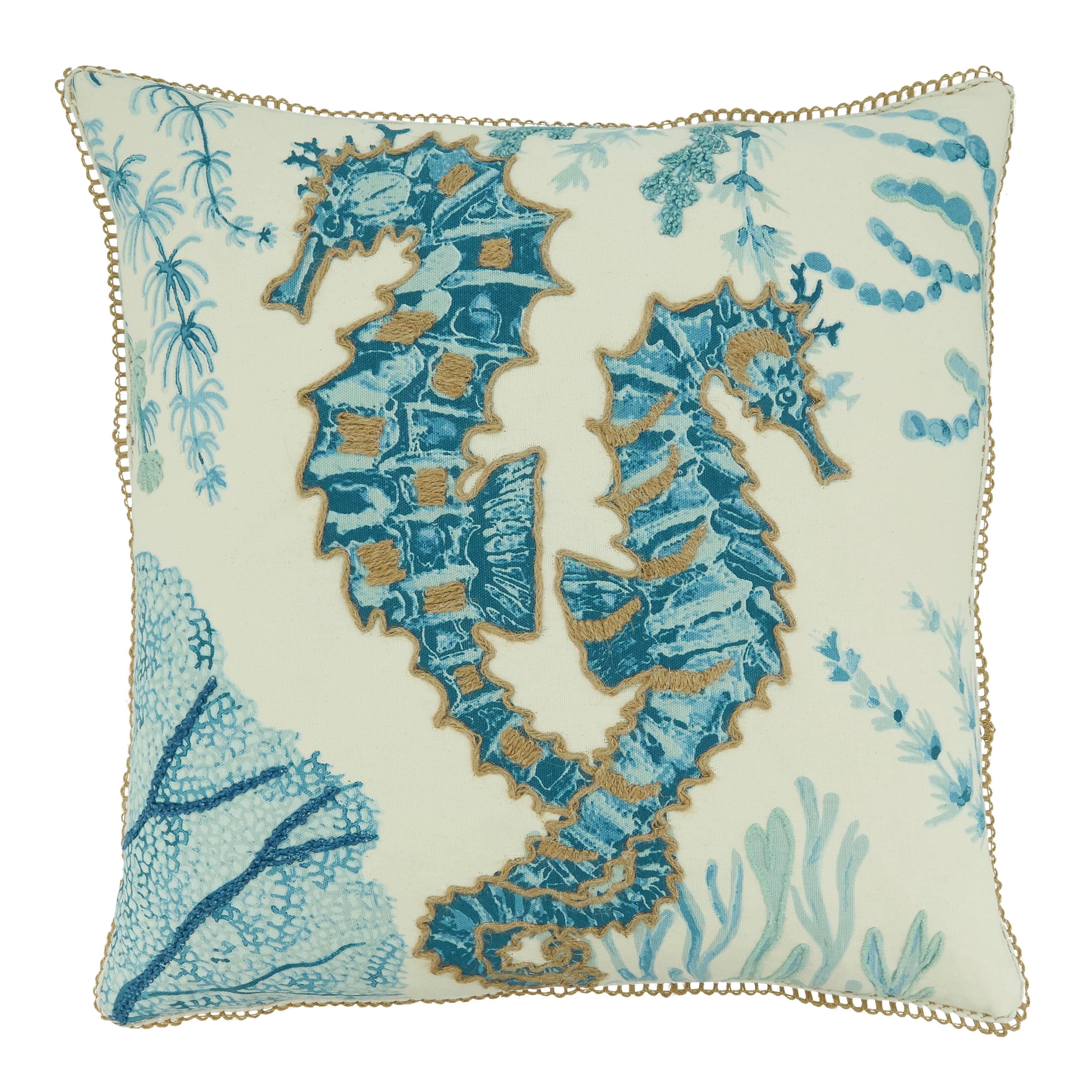 Poly Filled Sea Horse Throw Pillow