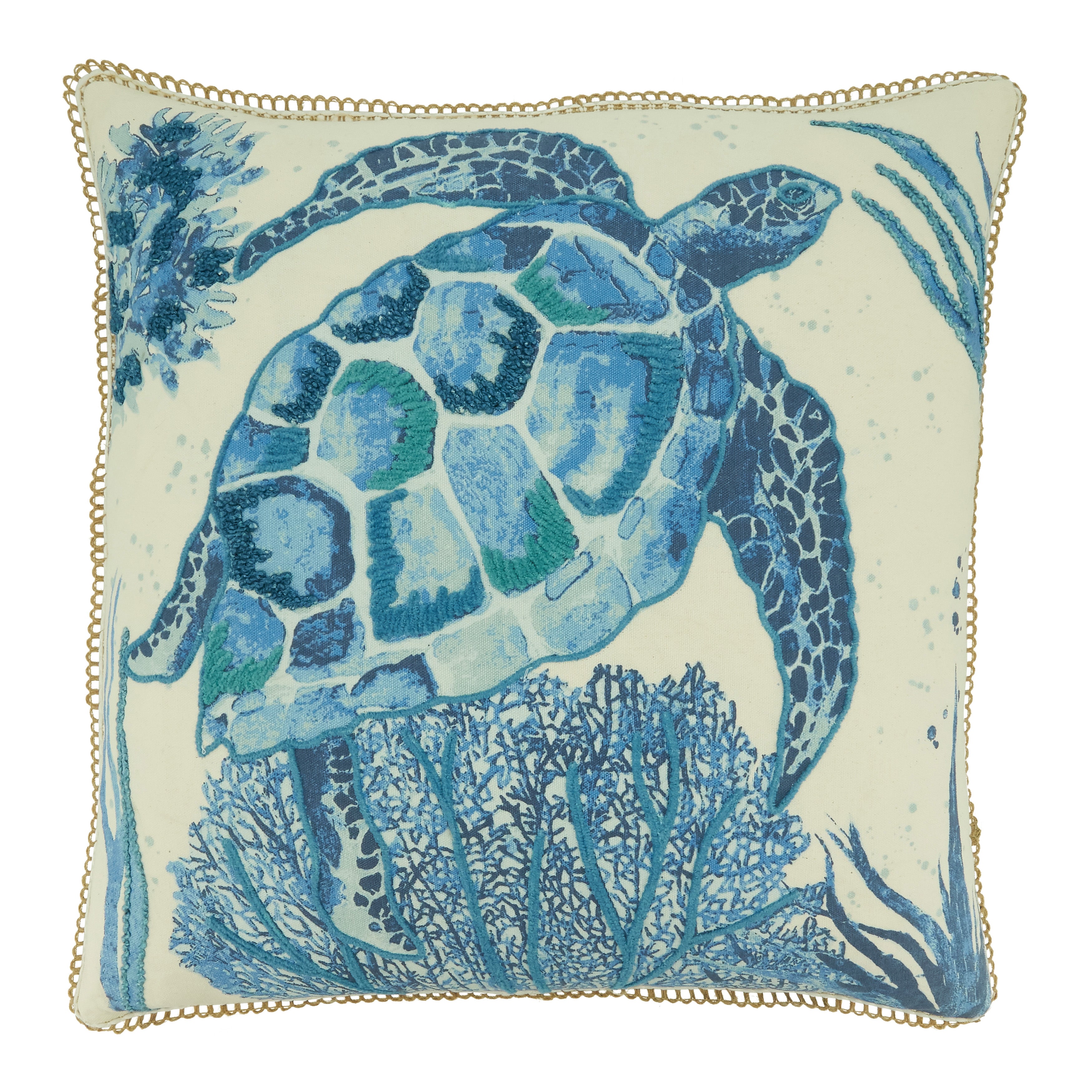 Poly Filled Sea Turtle Throw Pillow