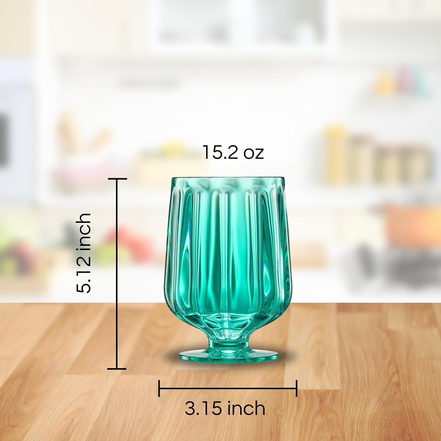 Madrid Acrylic Stemmed Wine Goblet Glasses, Set of 4