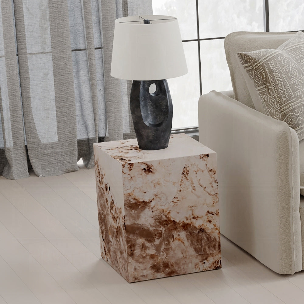 Stone Finish End Table