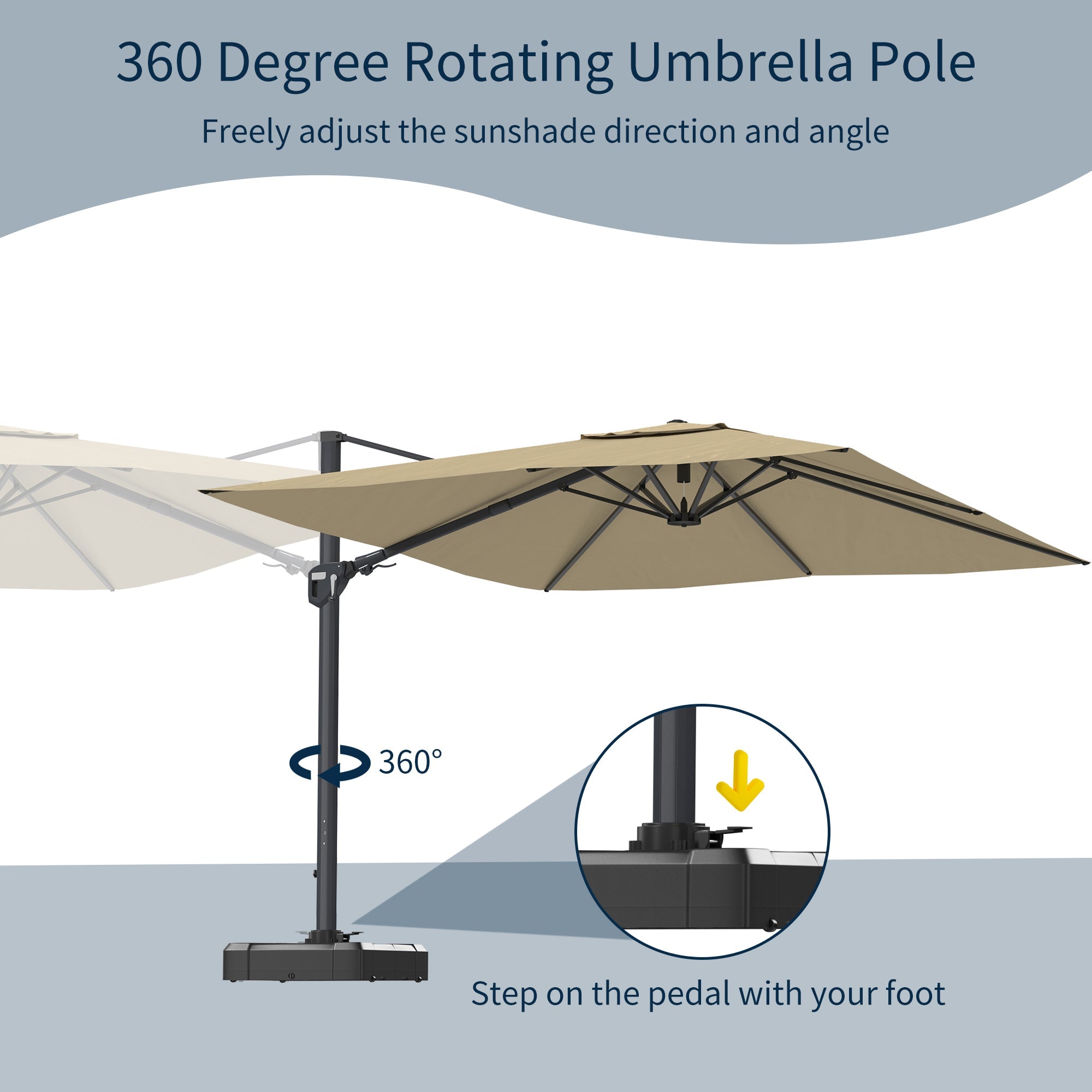 11' Outdoor Square Double Top Patio Umbrella, Base Not Included