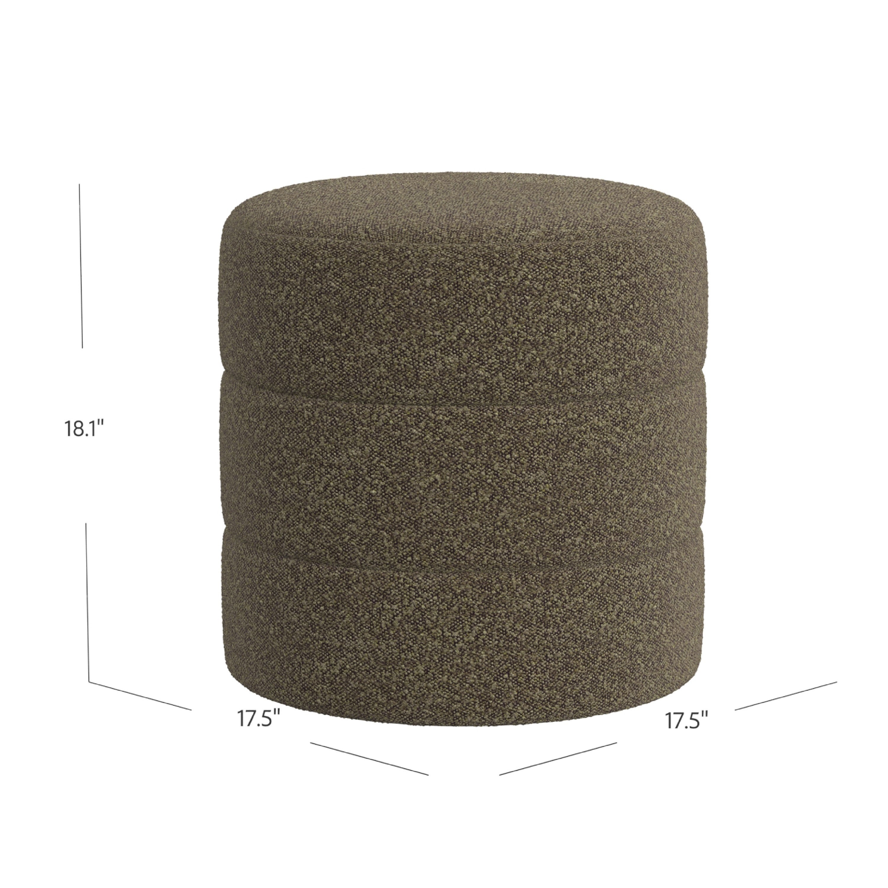 Sem Round Channel Stitch Accent Ottoman