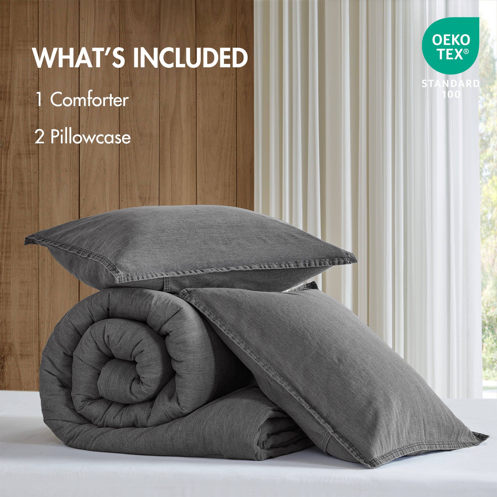 2-Piece Twill Washed Comforter Set