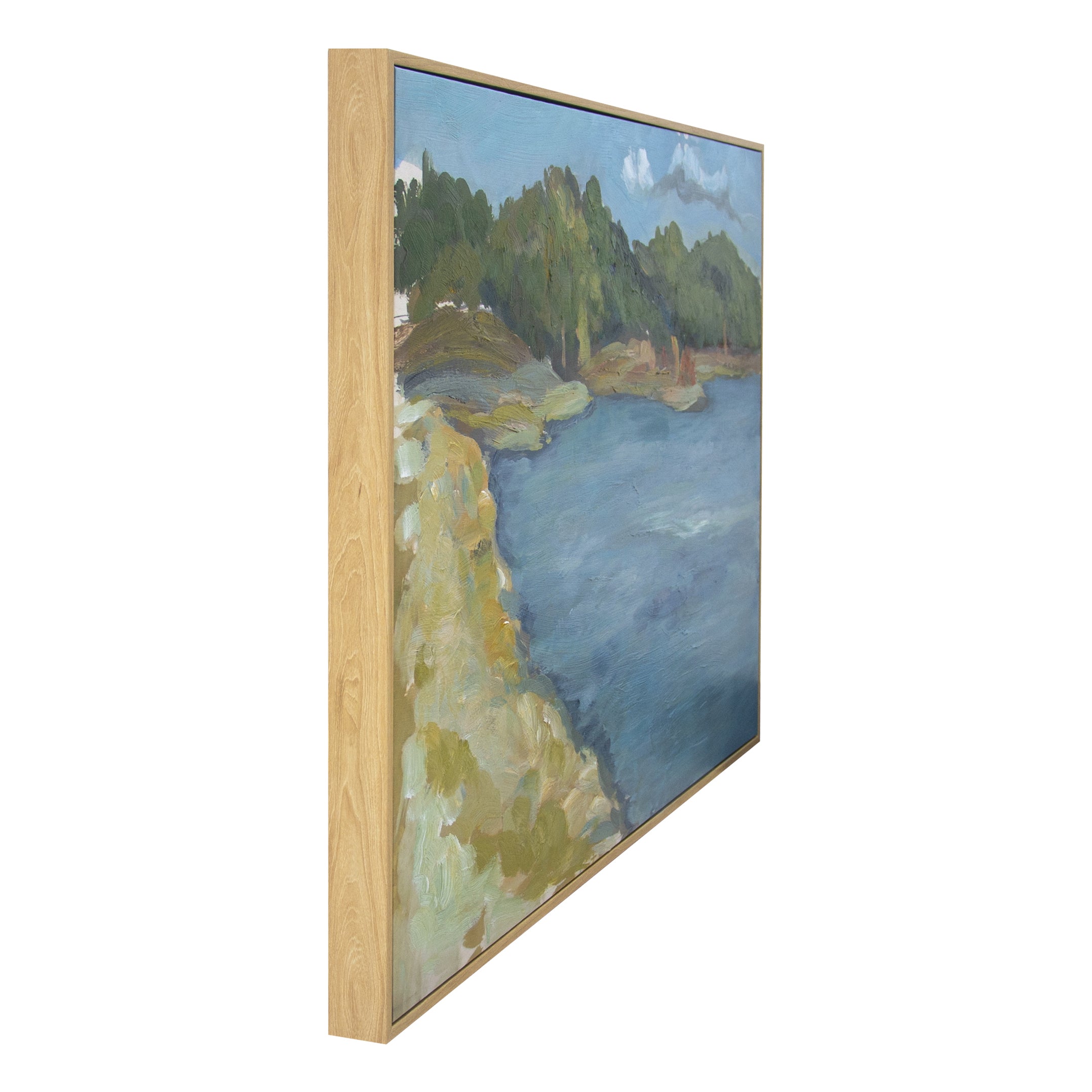 Inlet Beach Hand Painted Floating Framed Wall Art Print 24x36 Inches