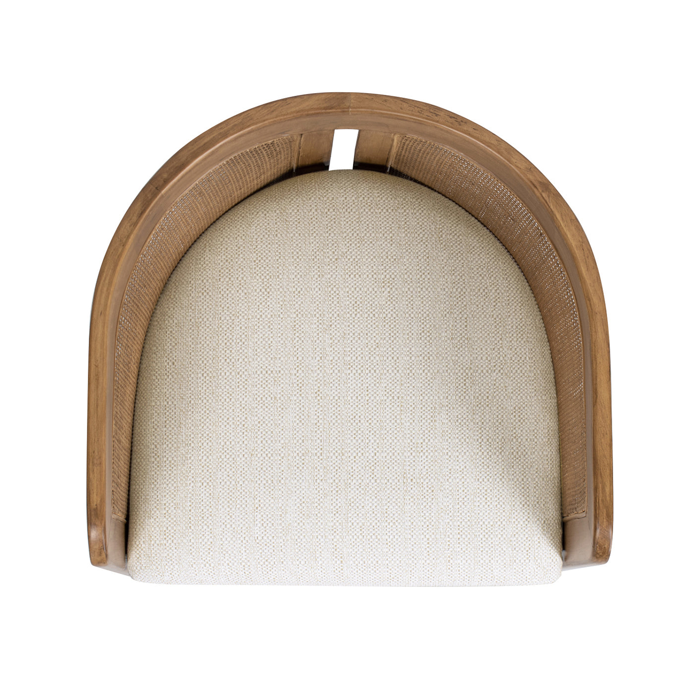Lilith Curved Rattan Upholstered Dining Chair - Thumbnail 3