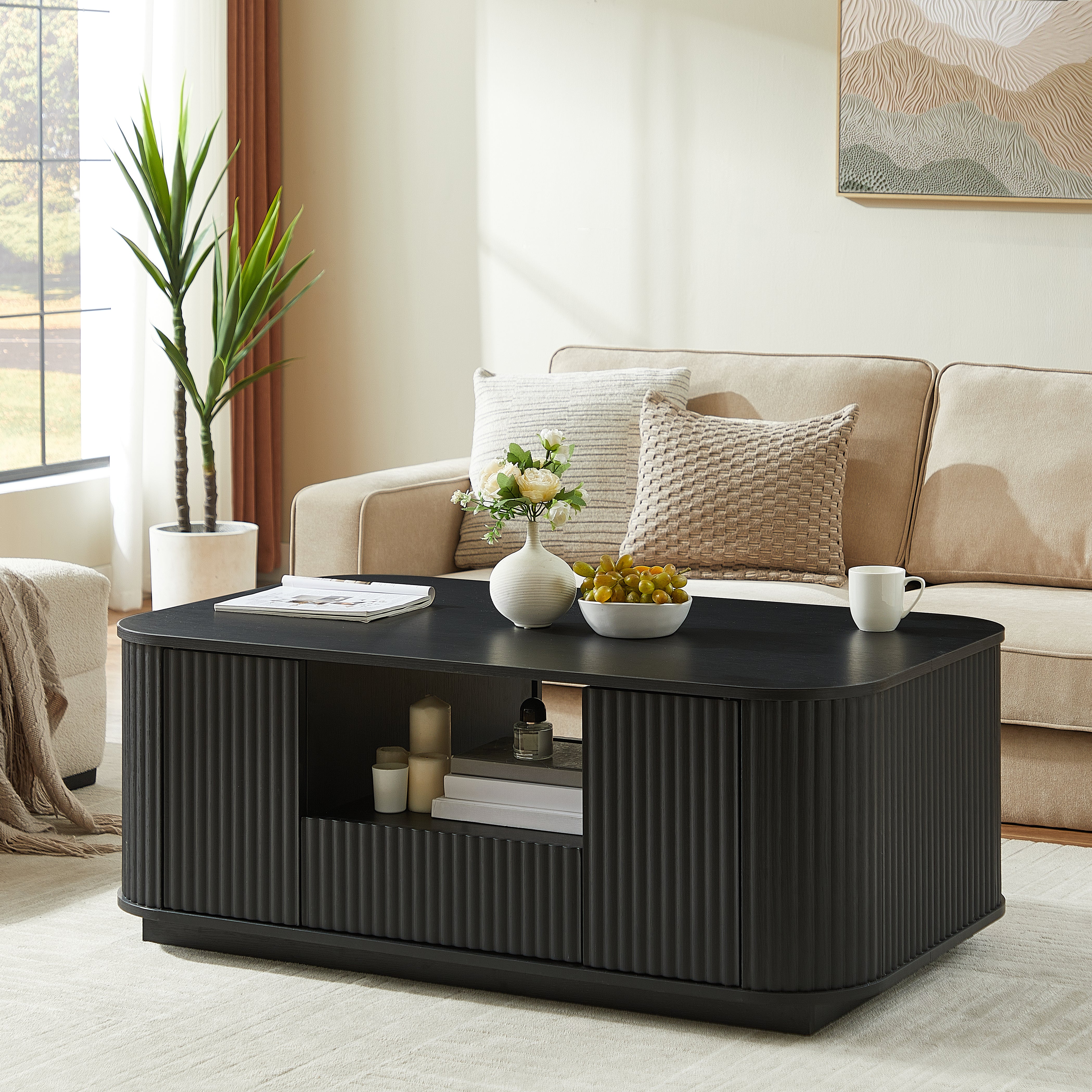 Modern Wavy Rounded Coffee Table