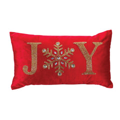 Beaded Joy and Noel Holiday Pillow (Set of 2)