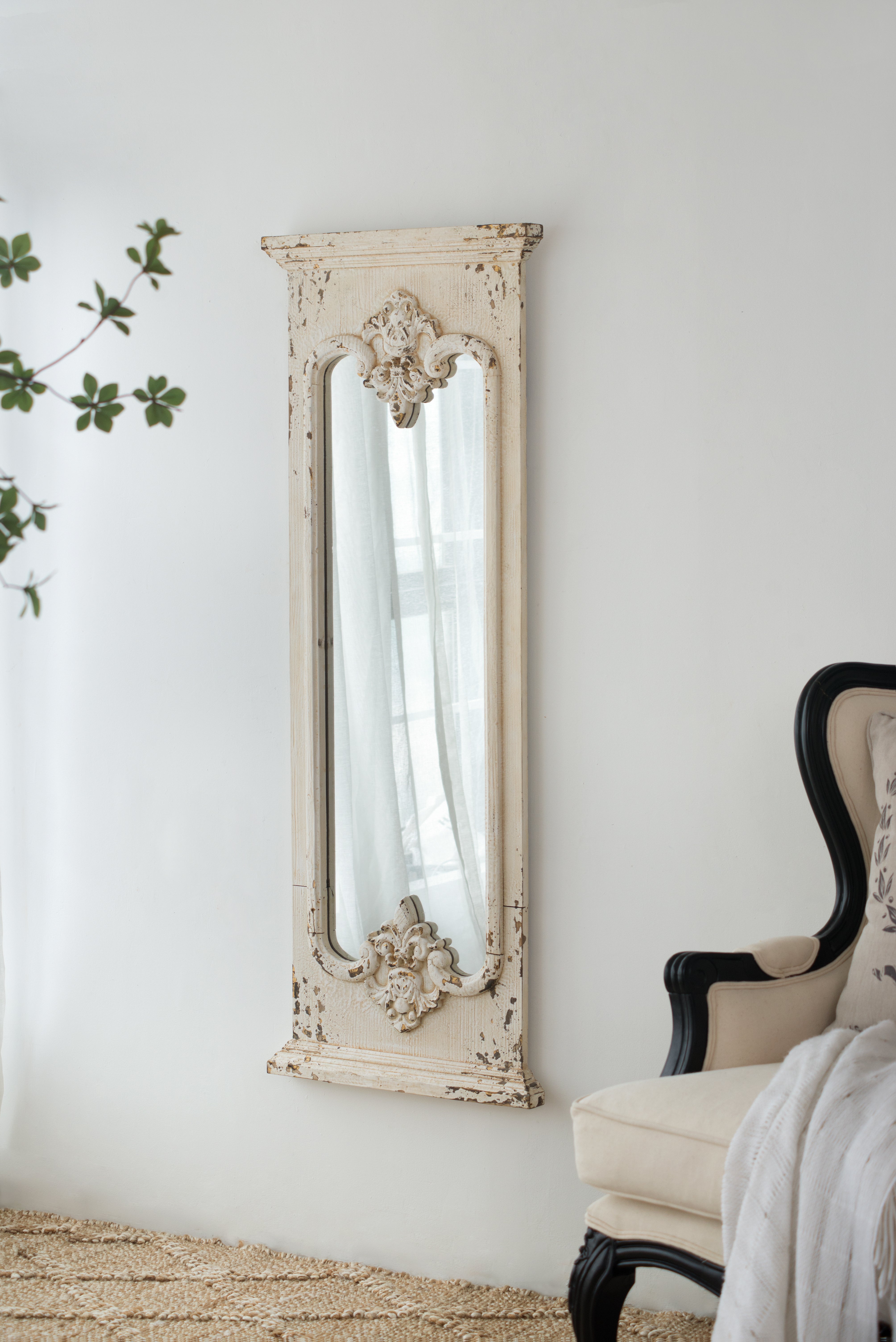 Full Length Wall Mirror with Solid Wood Frame