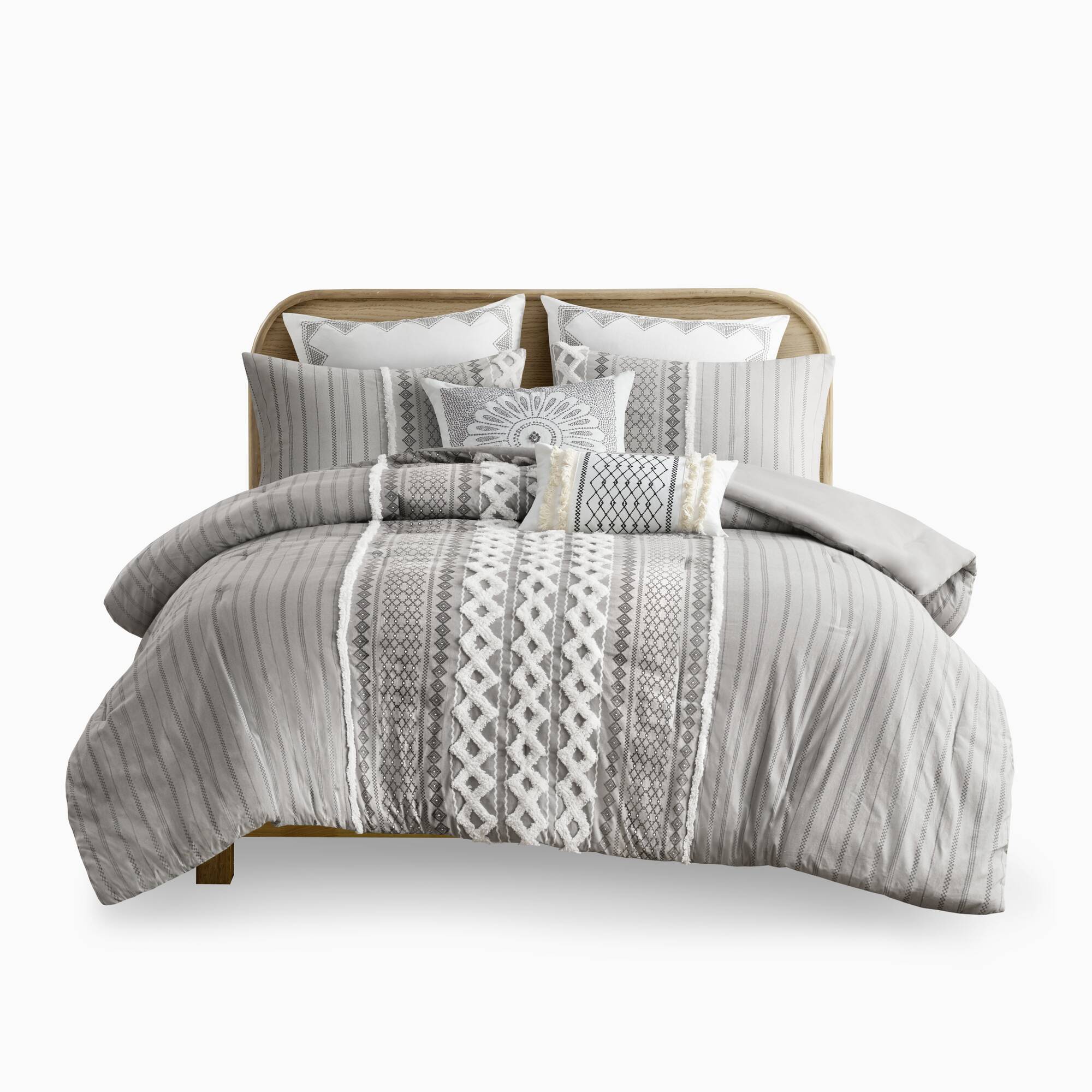 Imani Cotton Printed Comforter Set with Chenille