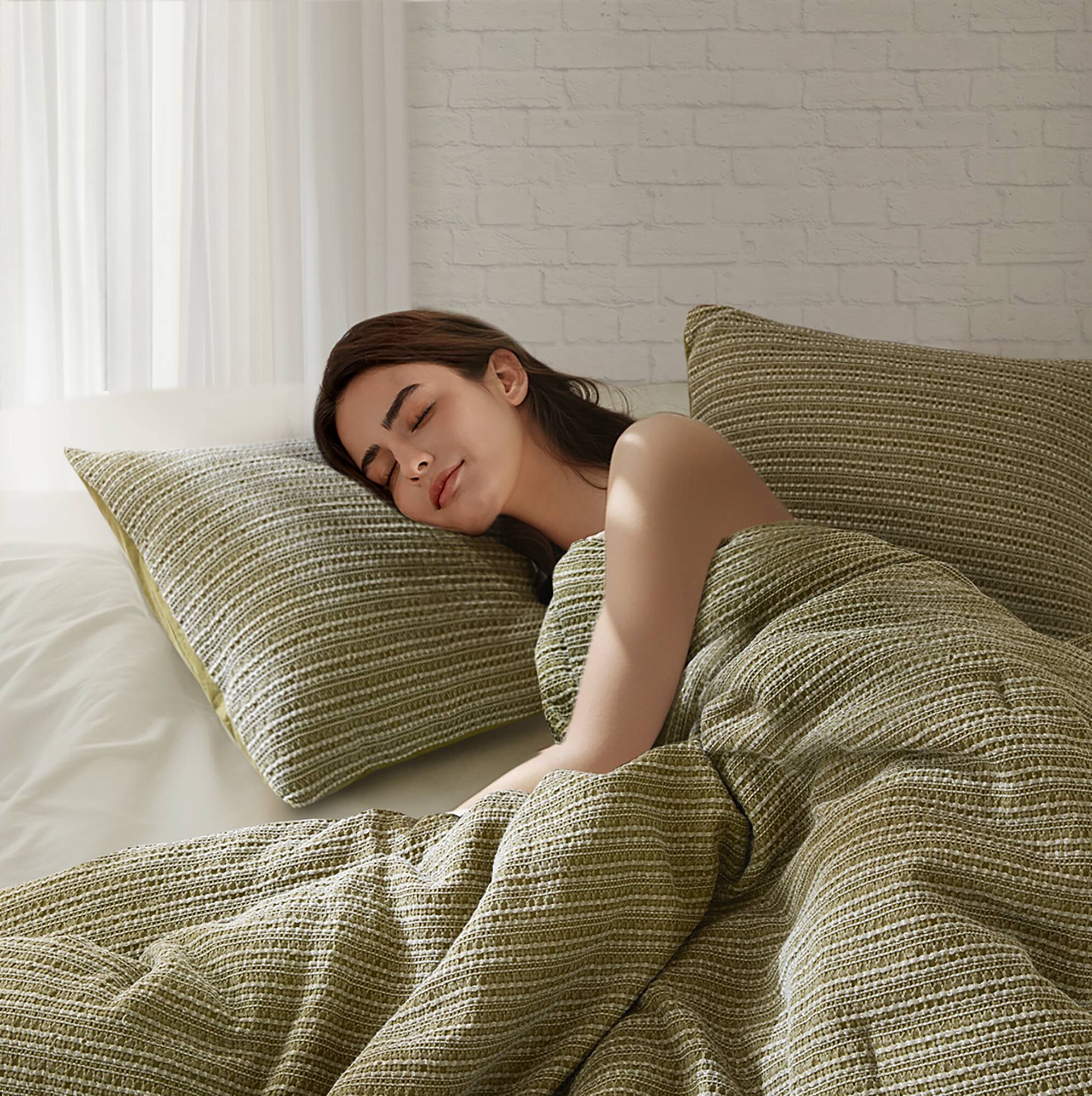 3P Piece Waffle Washed Comforter Set