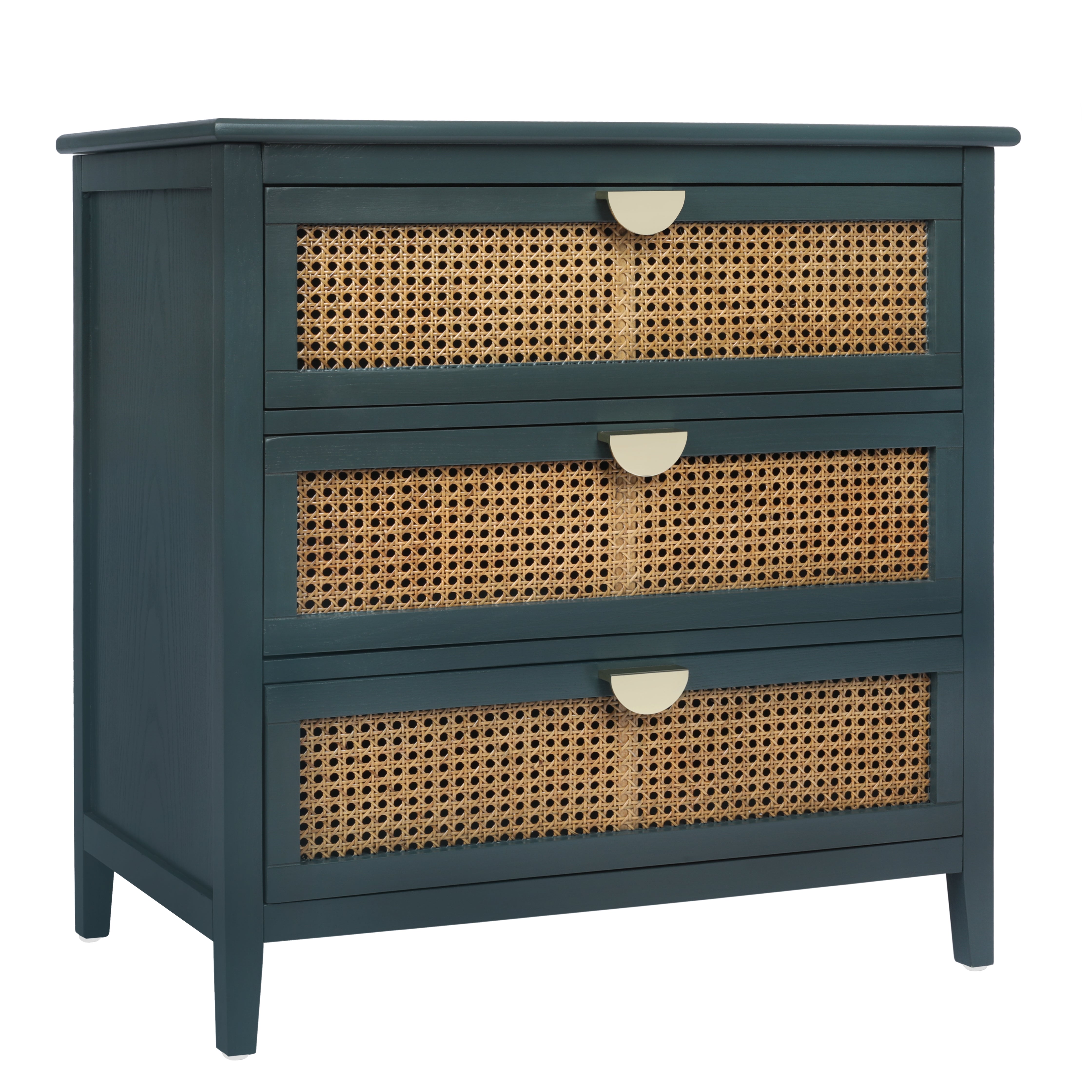 3 Drawer Cabinet with Natural Rattan Drawers